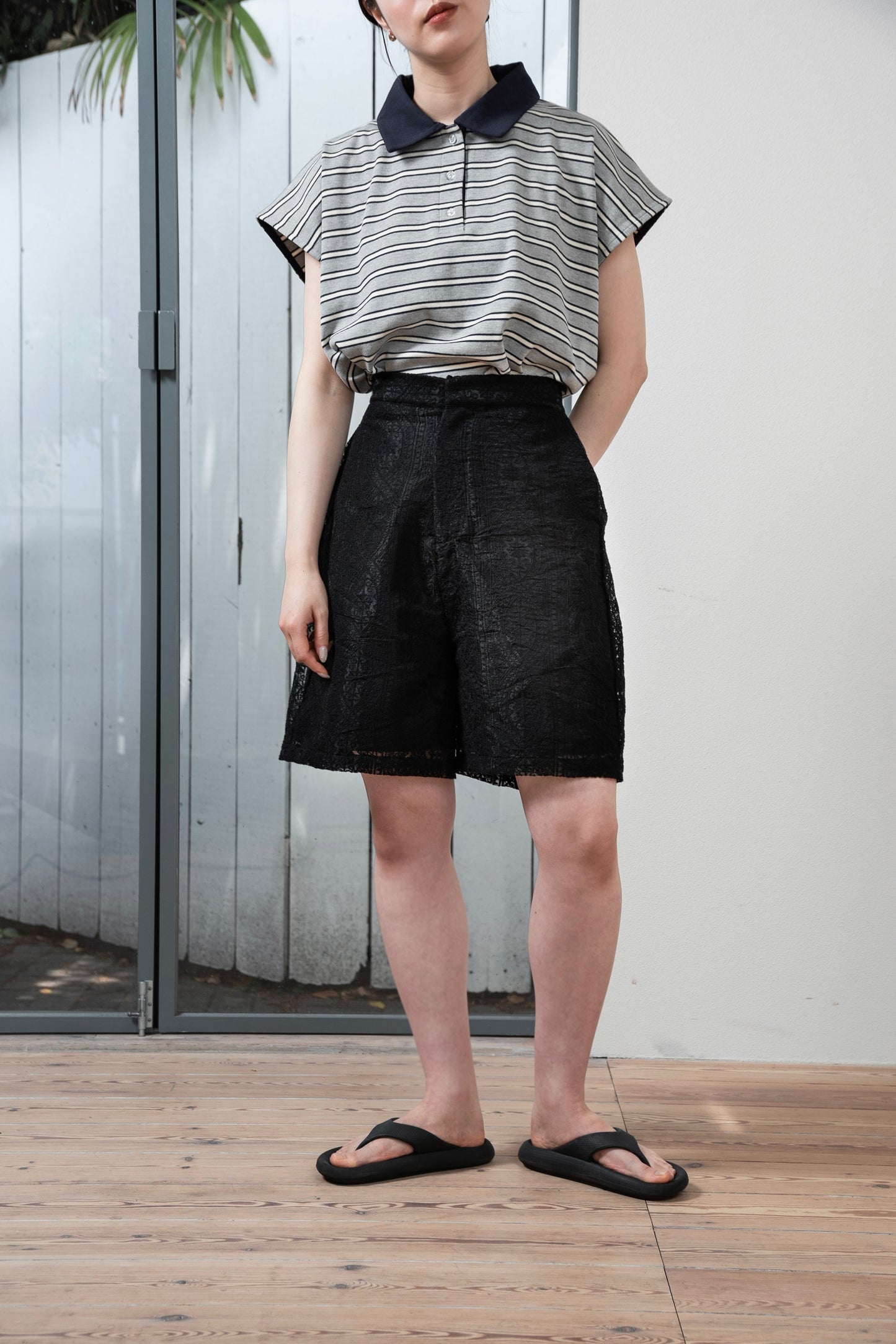 lace sheer short pants