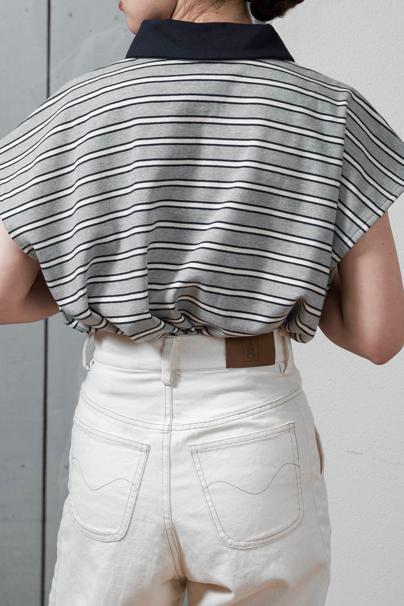 french sleeve multi border tops
