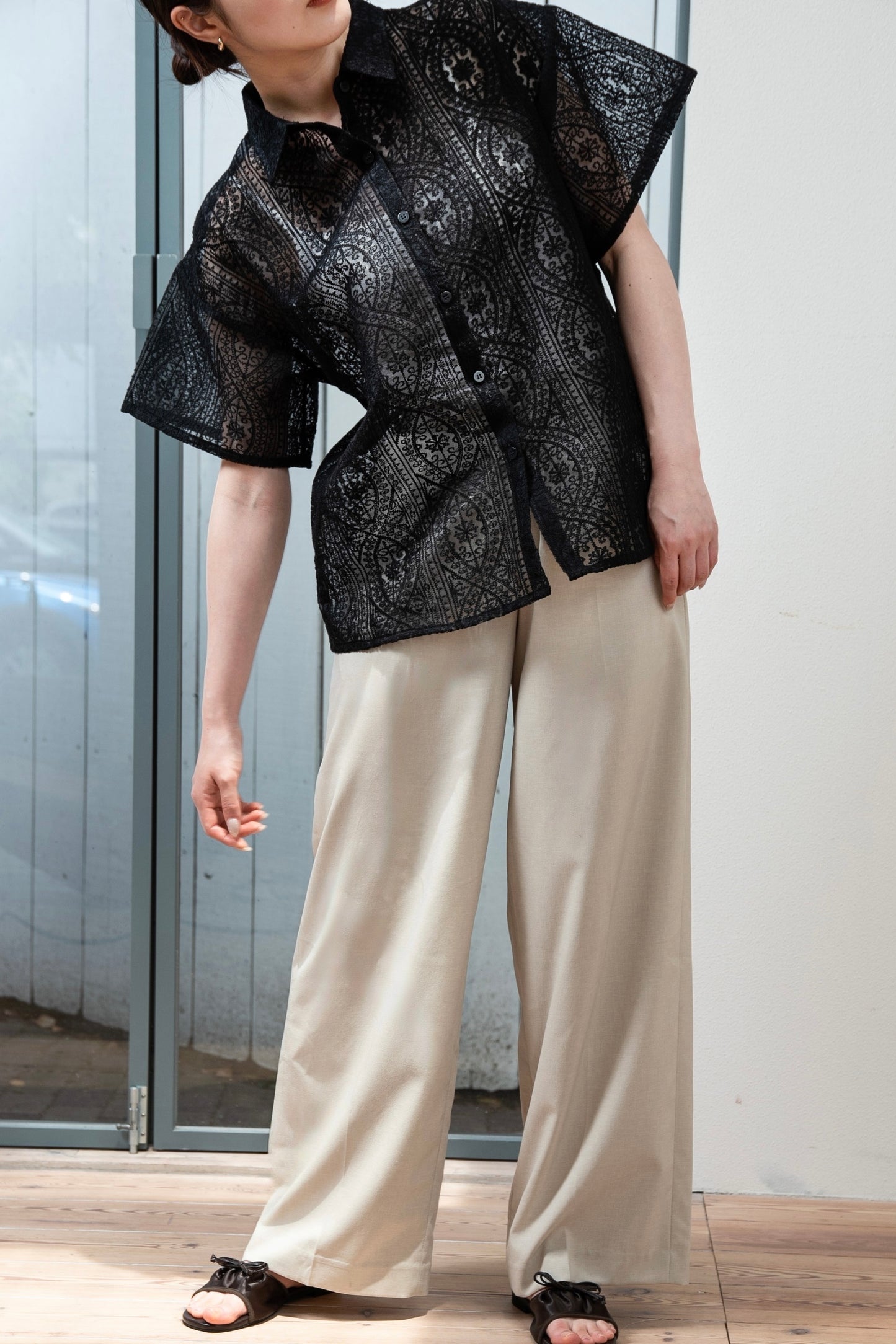 lace sheer shirt