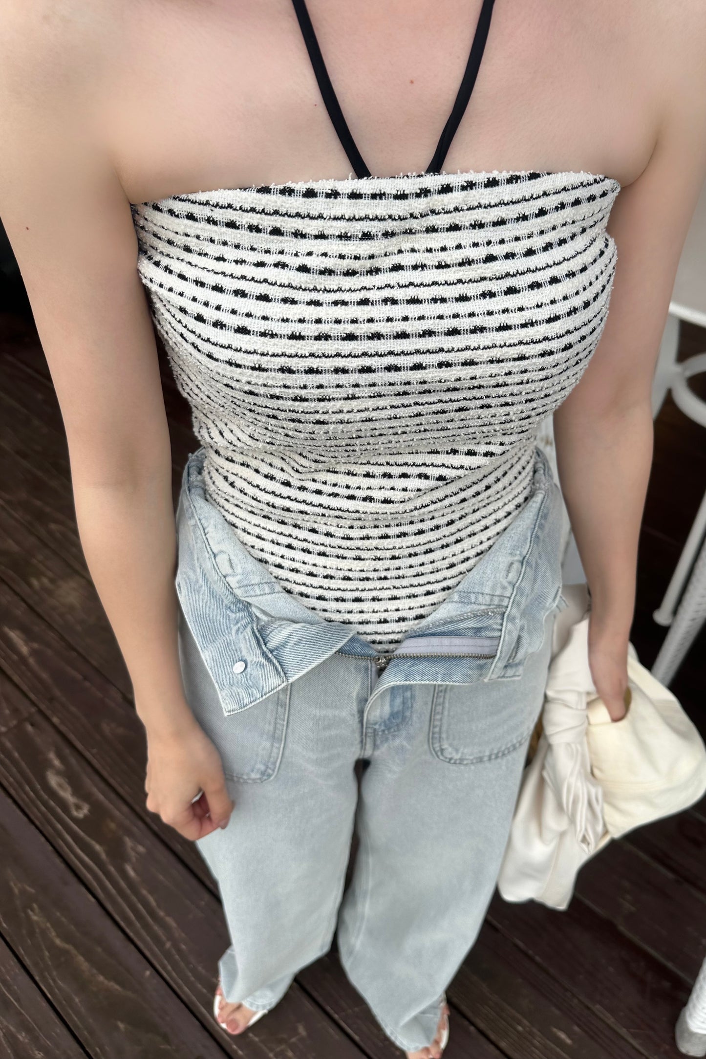 pattern arrange ribbon swimwear