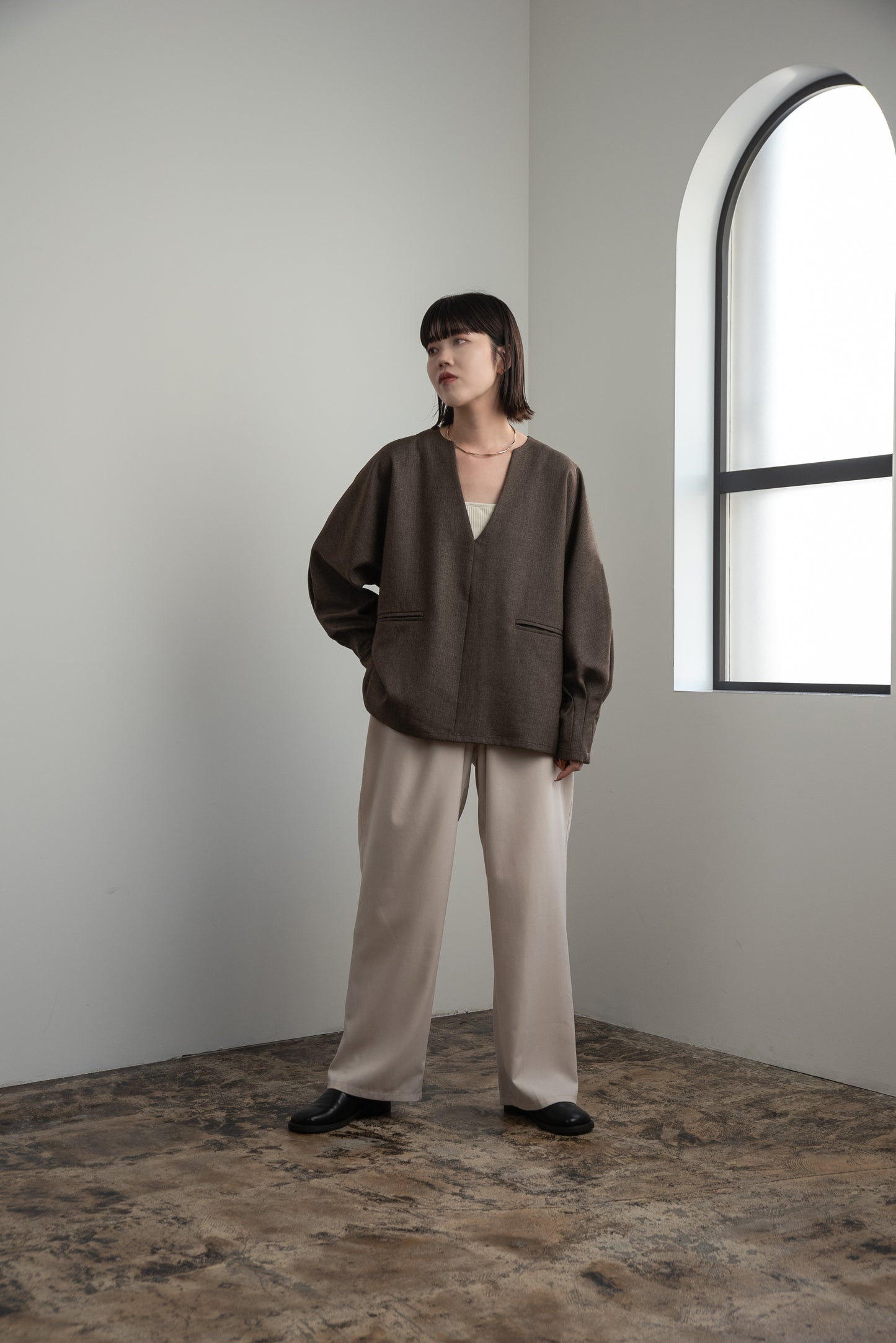 V neck front pocket tops