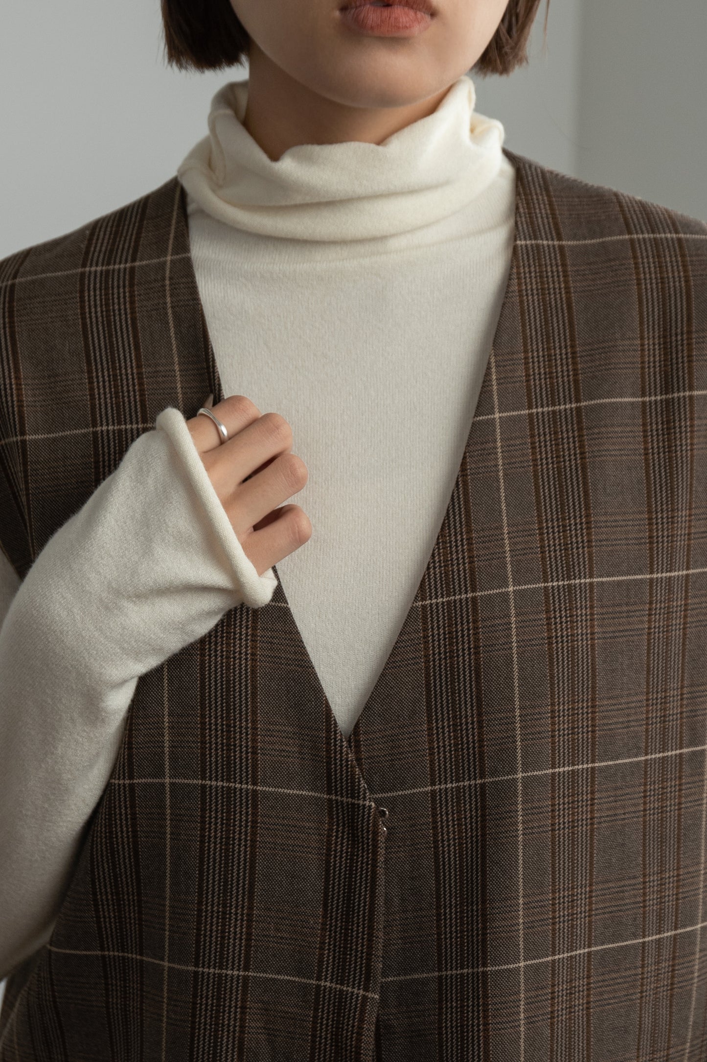 glen check vest