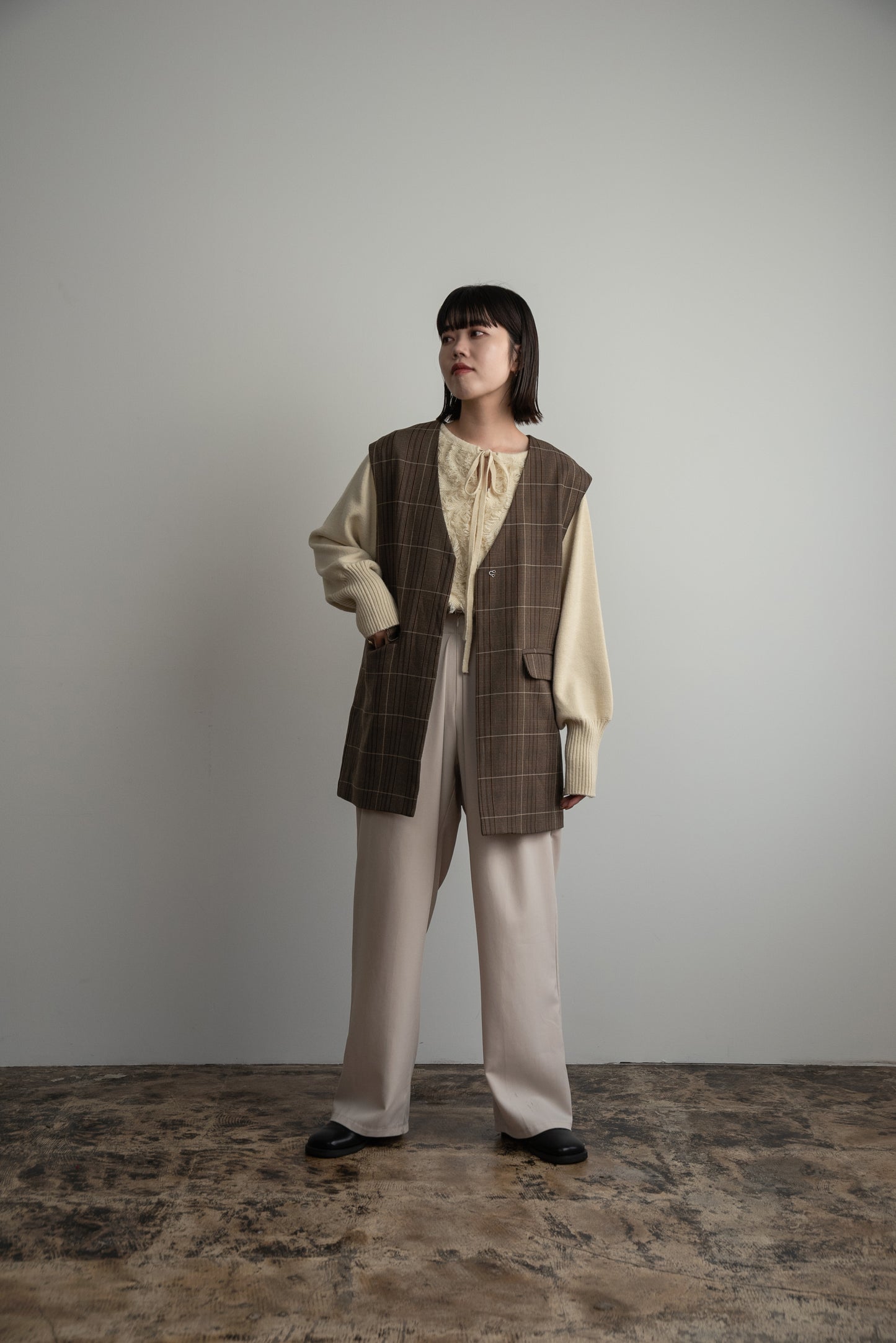 glen check vest