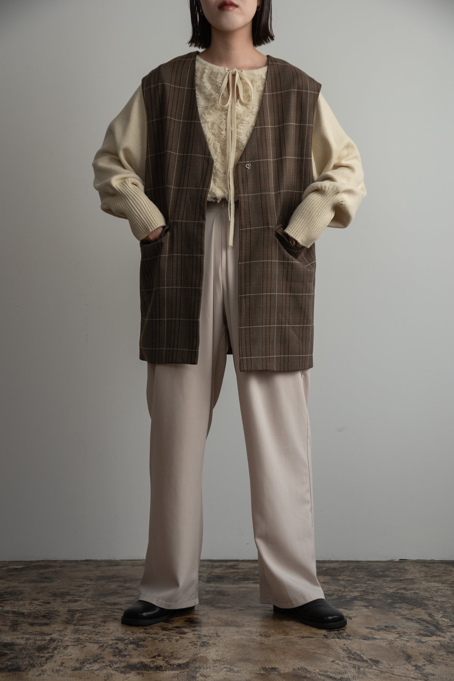 glen check vest