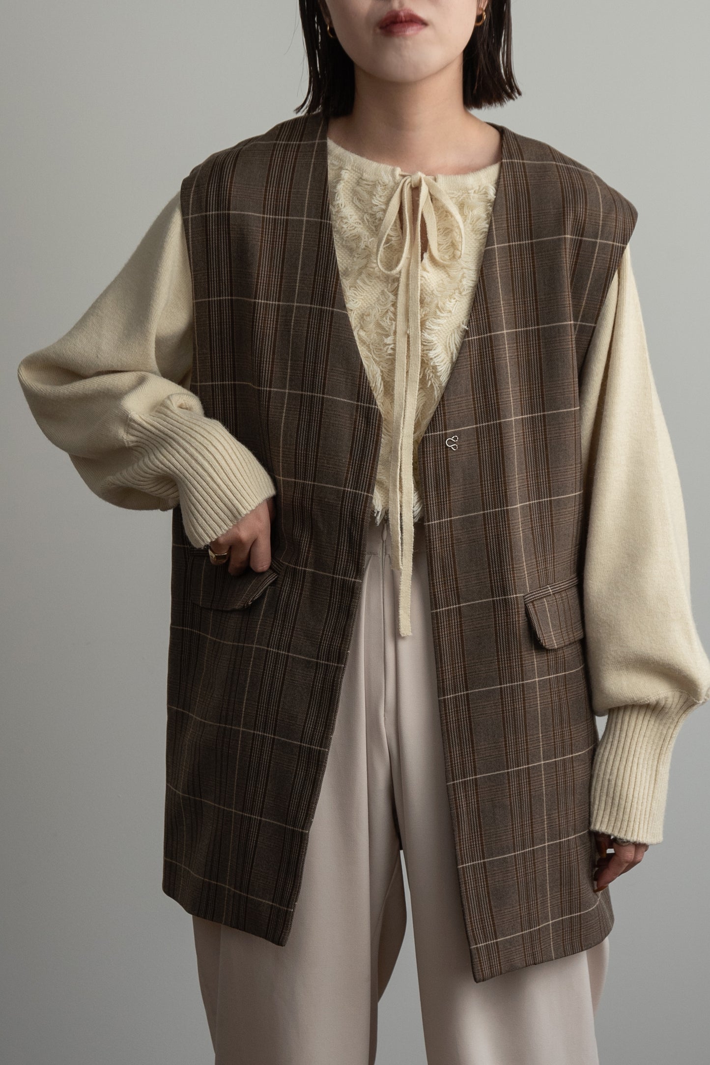 glen check vest