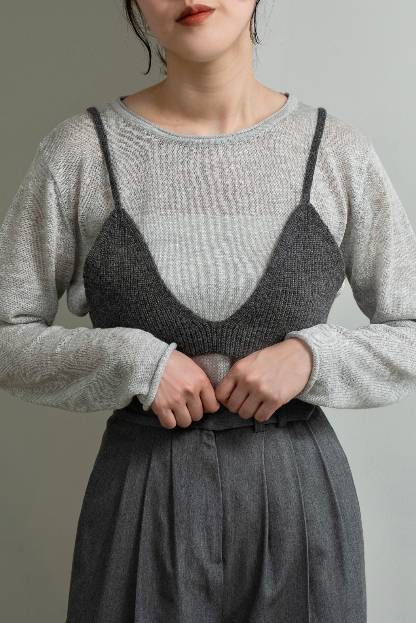knit bustier set tops