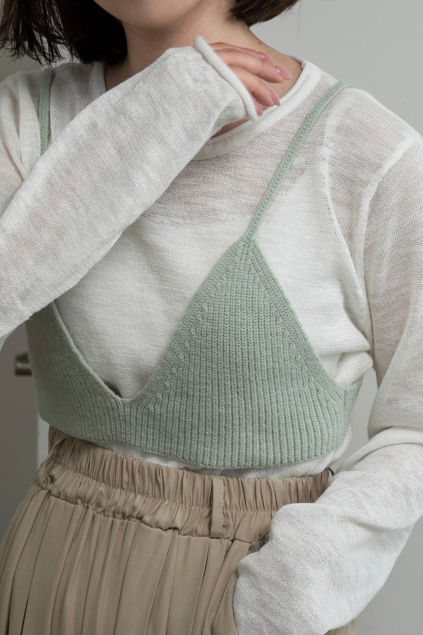 knit bustier set tops
