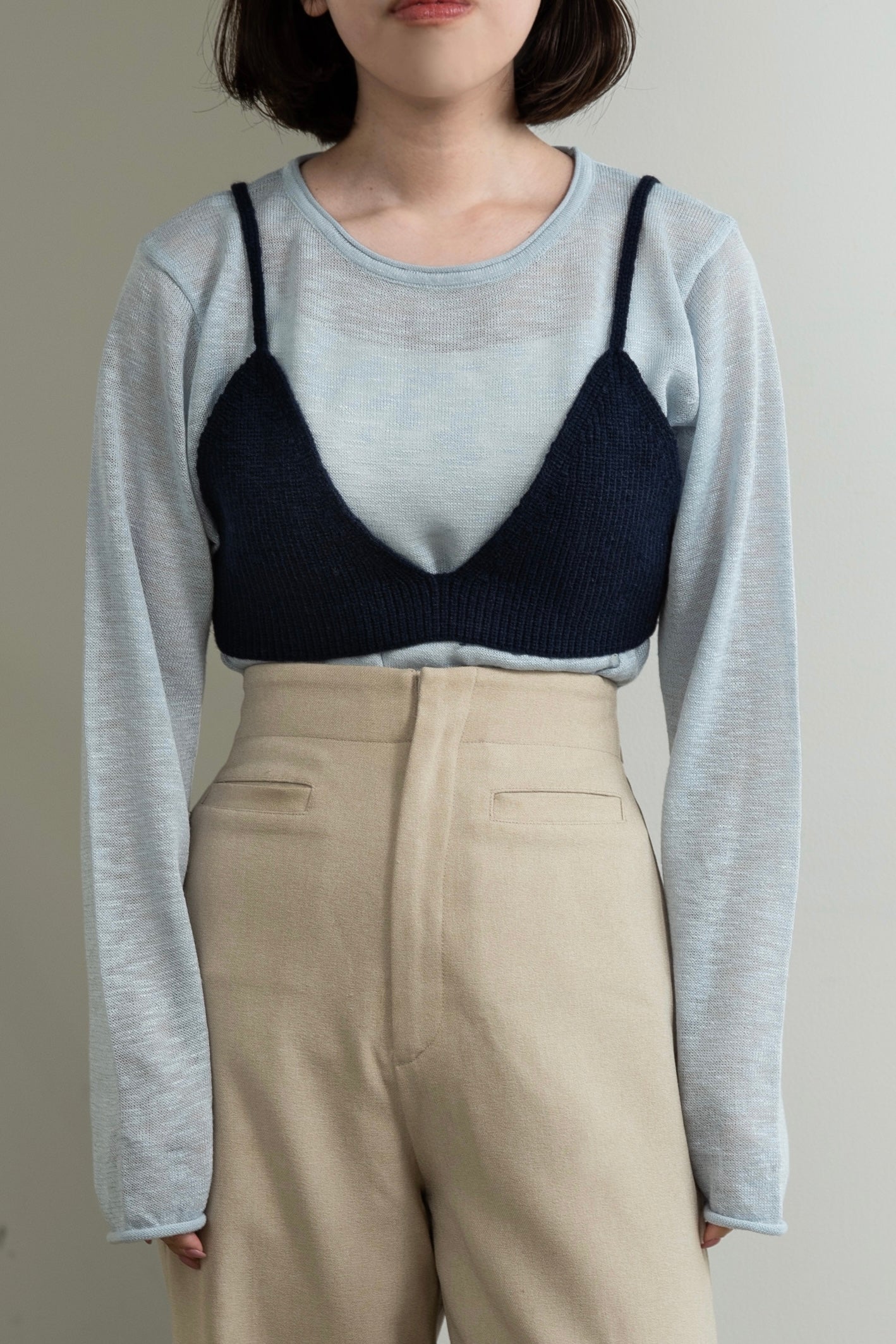 knit bustier set tops