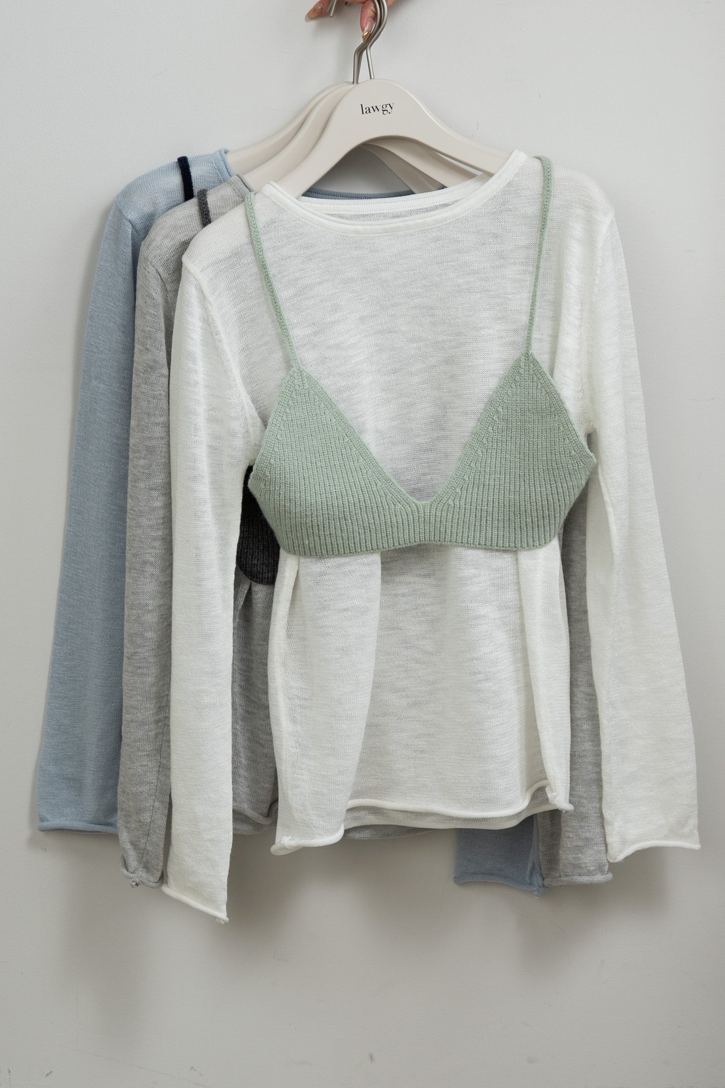 knit bustier set tops