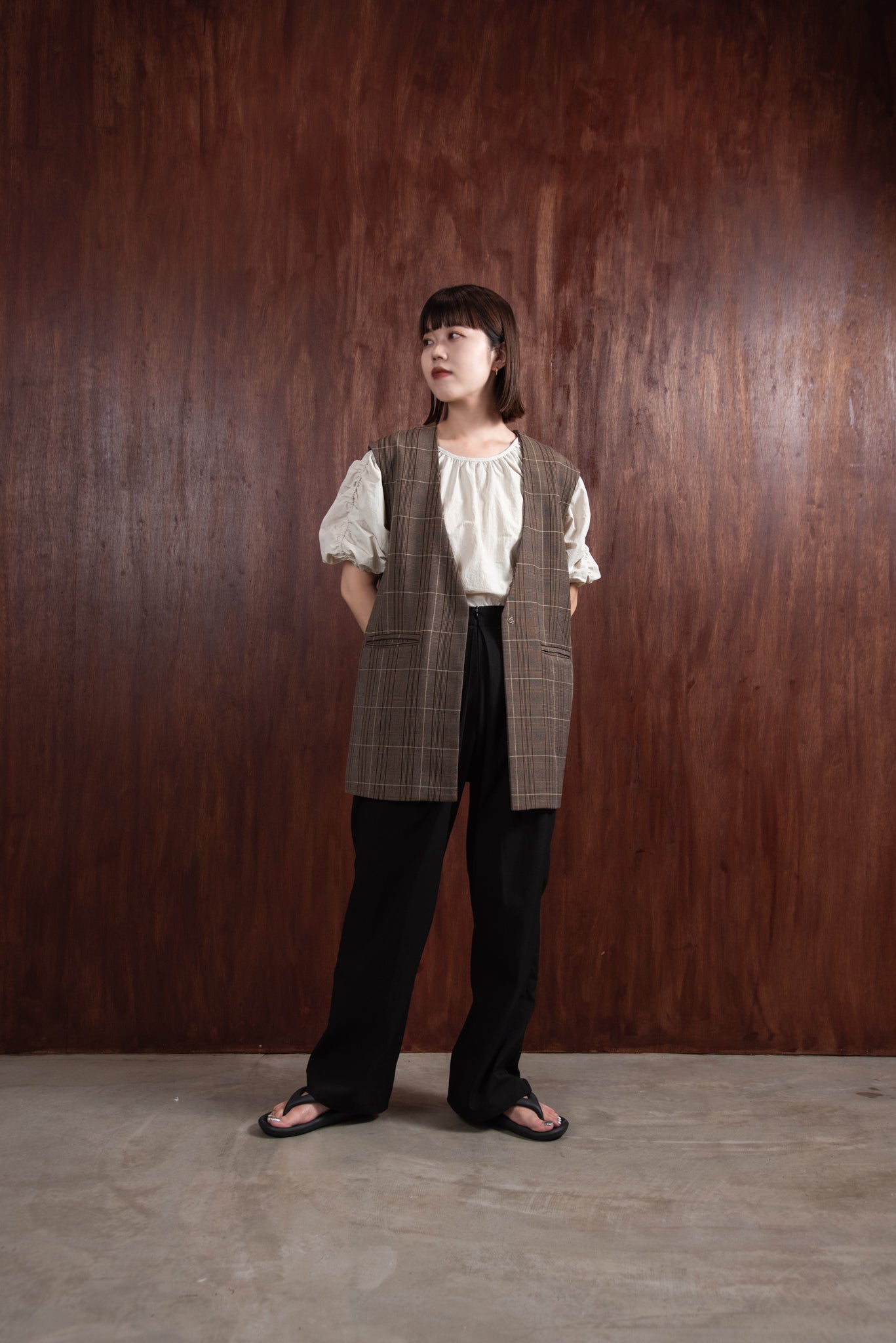 glen check vest