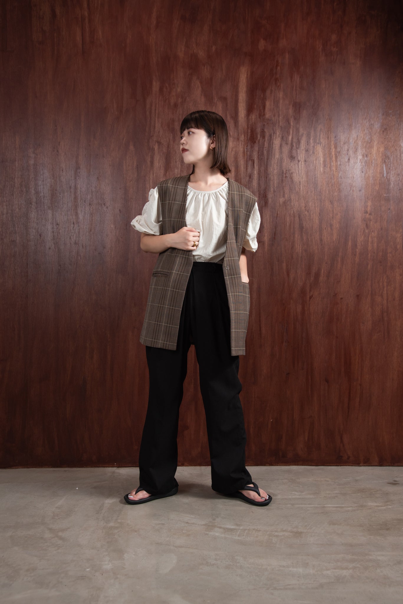 glen check vest