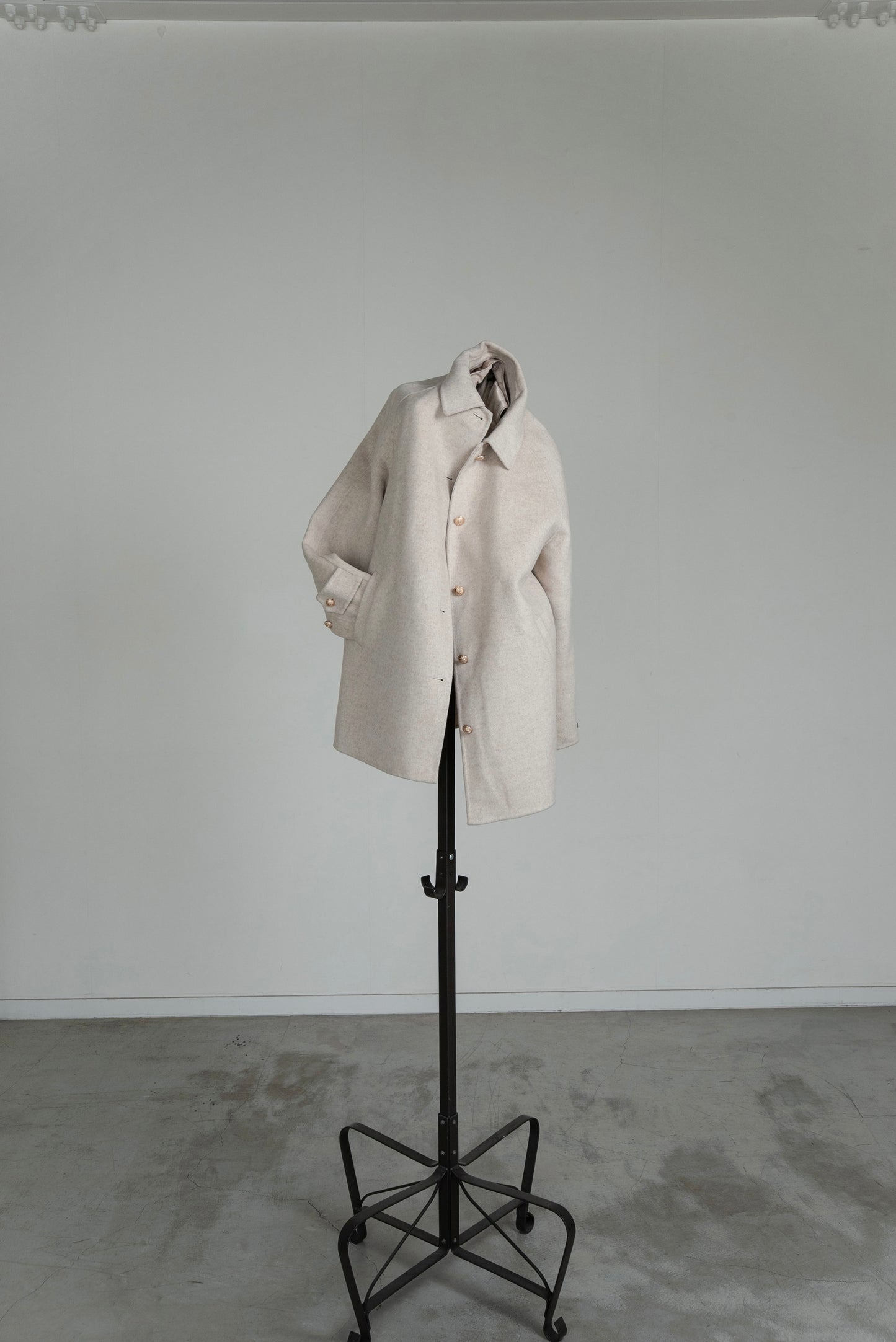 handmade college button wool coat