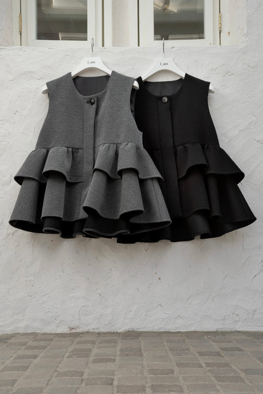 tiered midi gilet