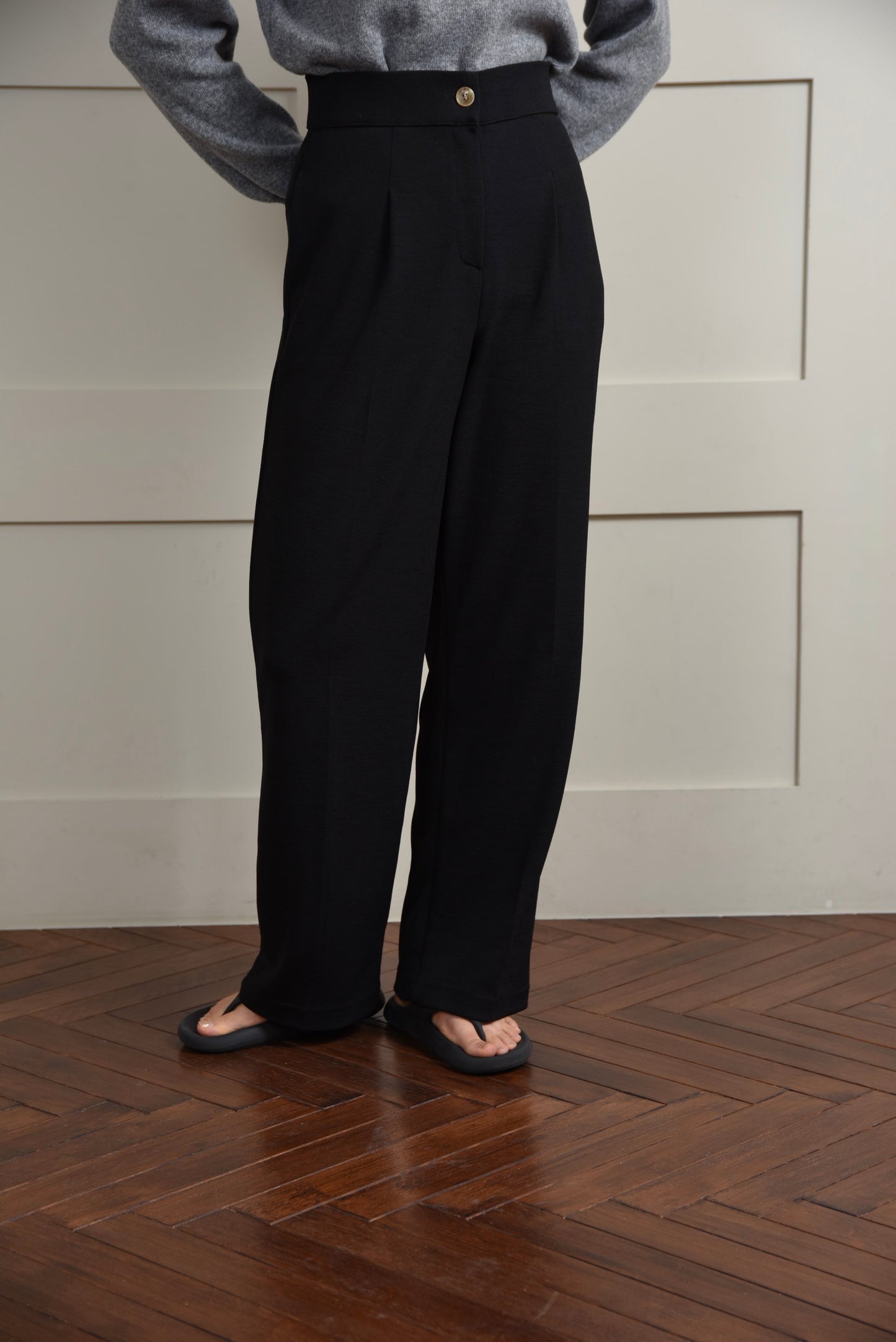 rafu stretch straight pants