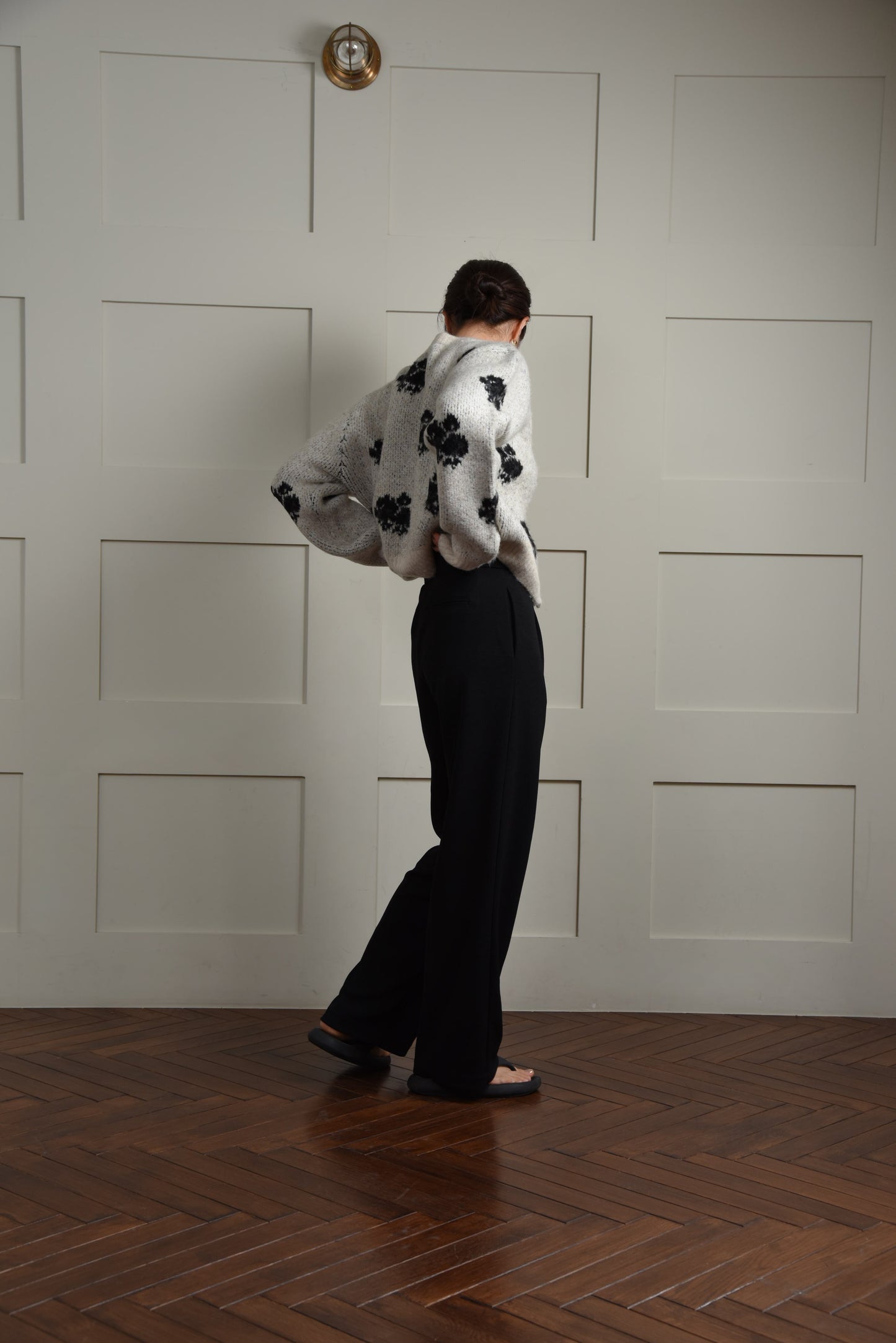 rafu stretch straight pants