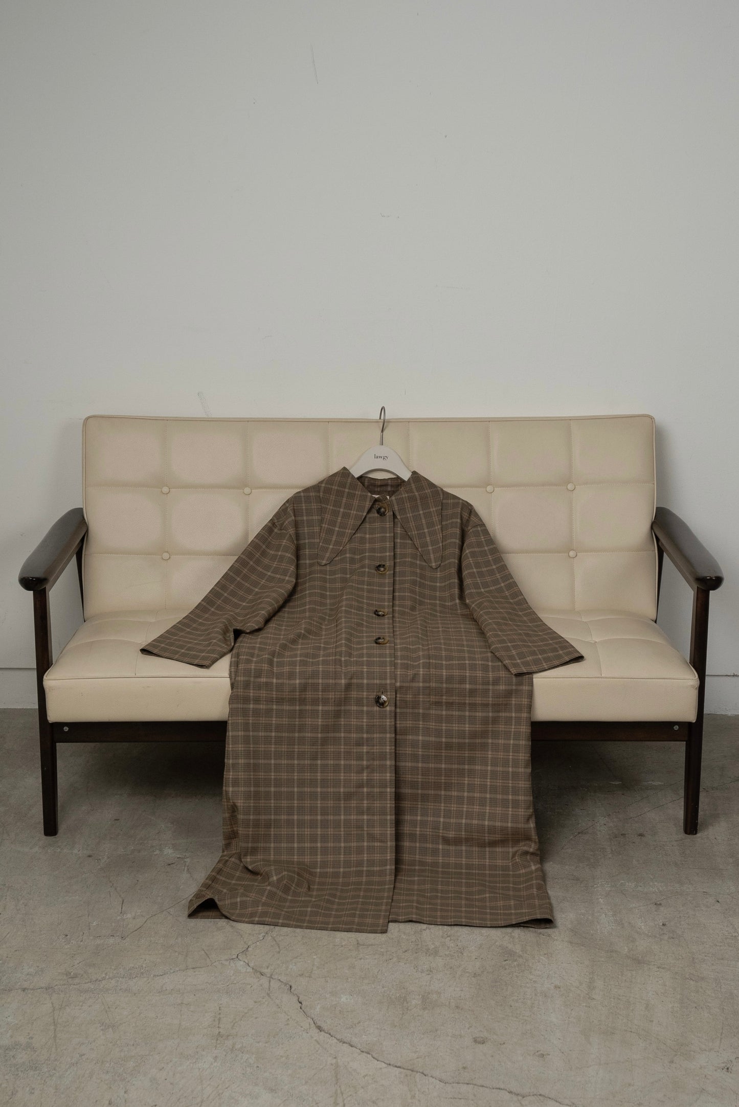 big collar check coat