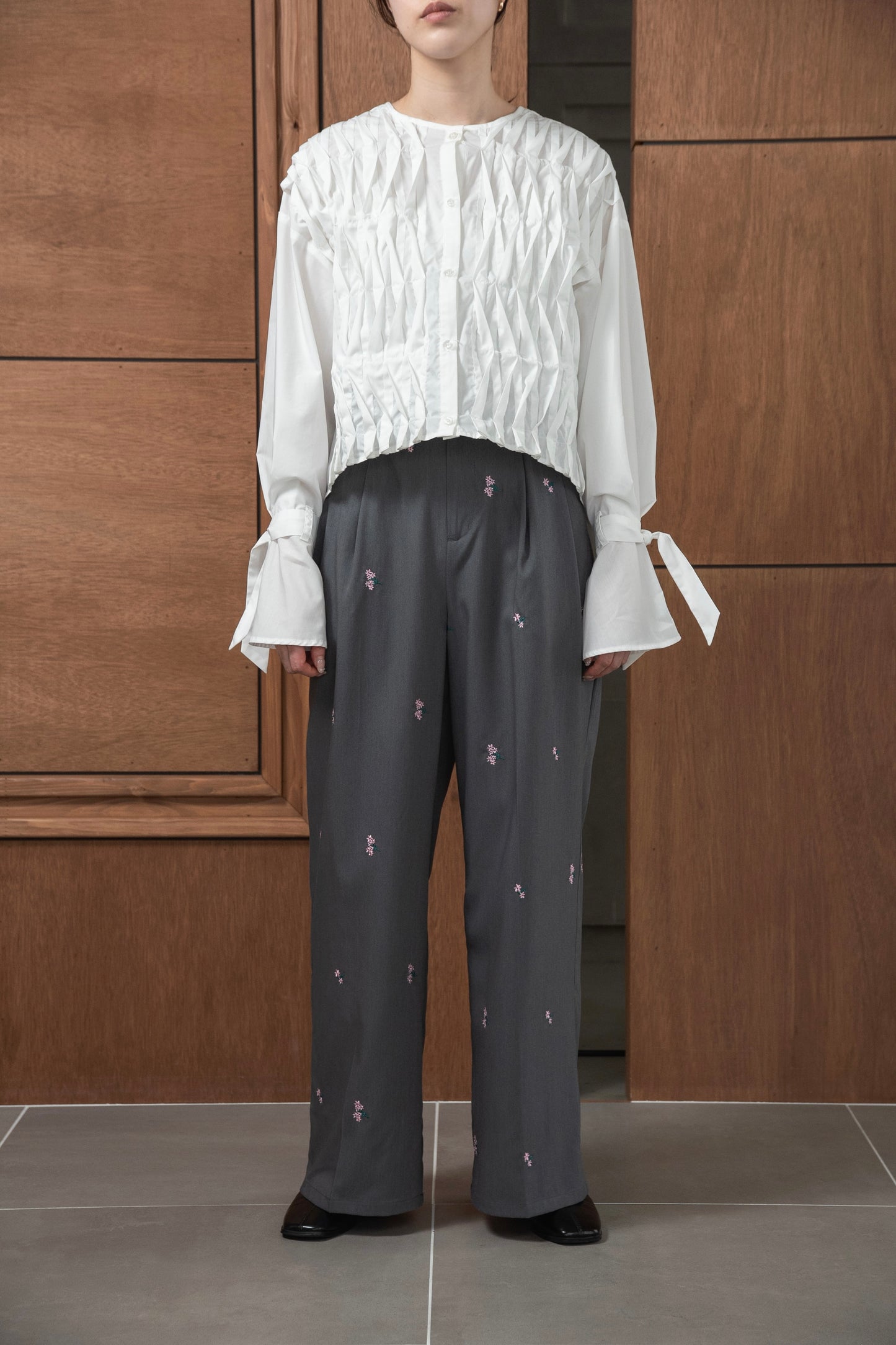 embroidery flower pants