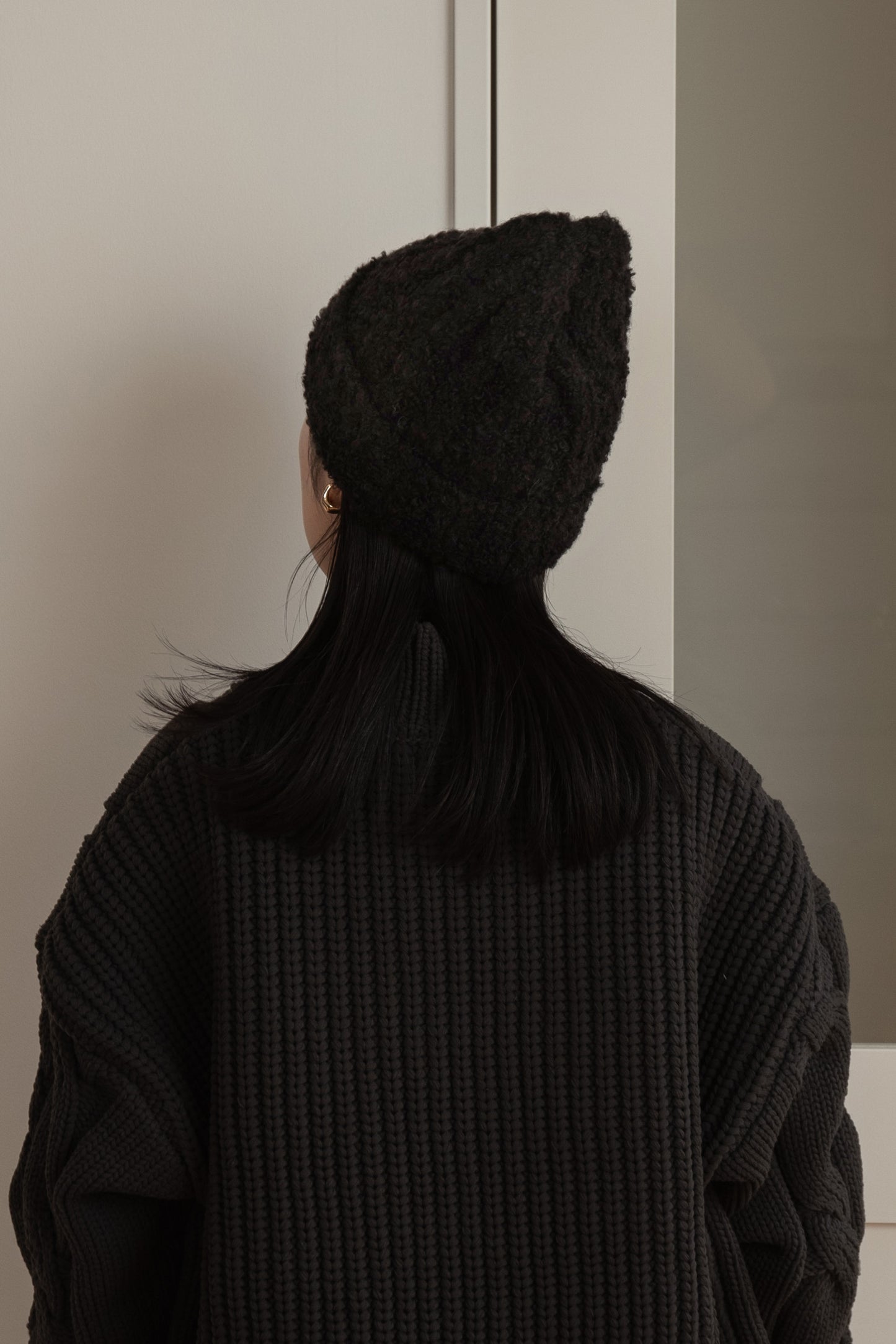 fluffy knit cap