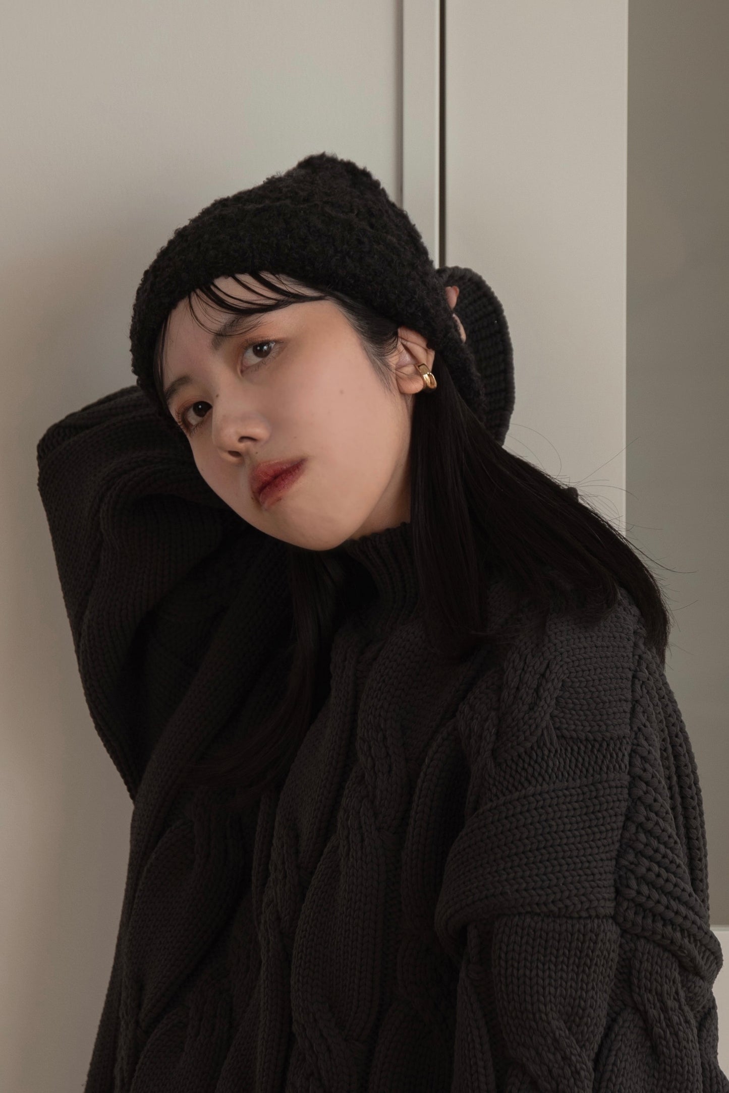 fluffy knit cap