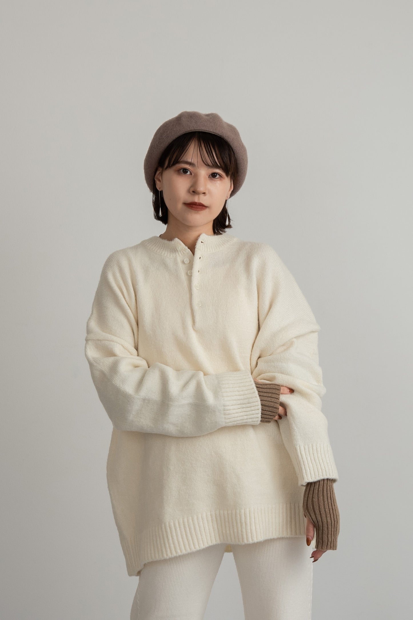 front button loose over knit