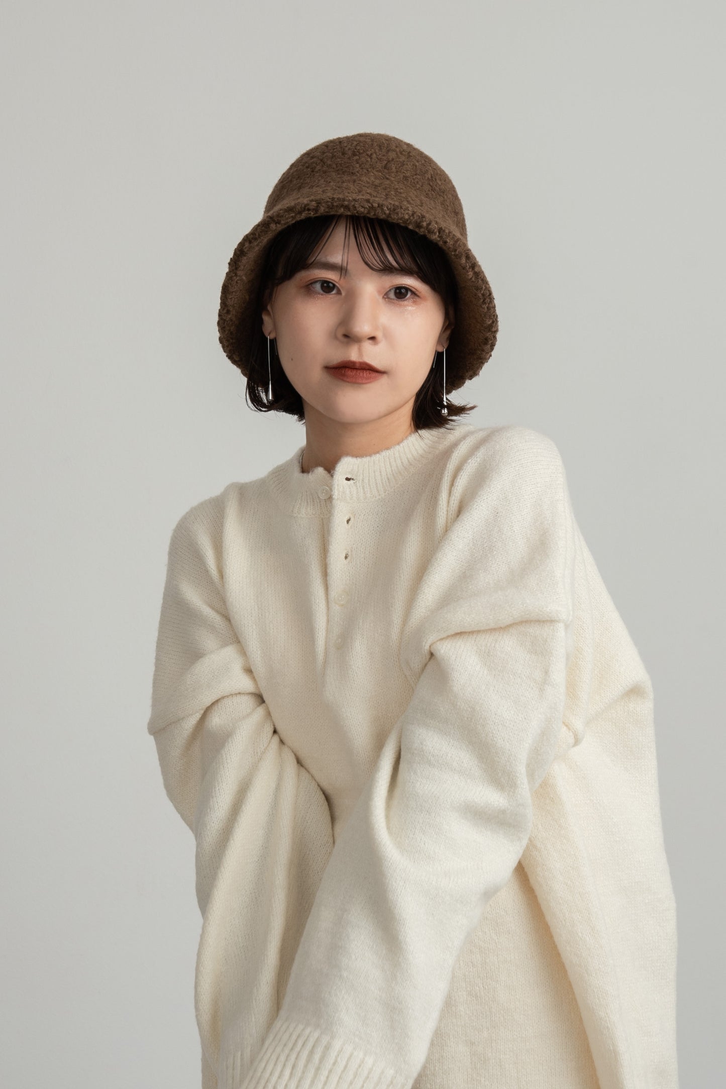 front button loose over knit