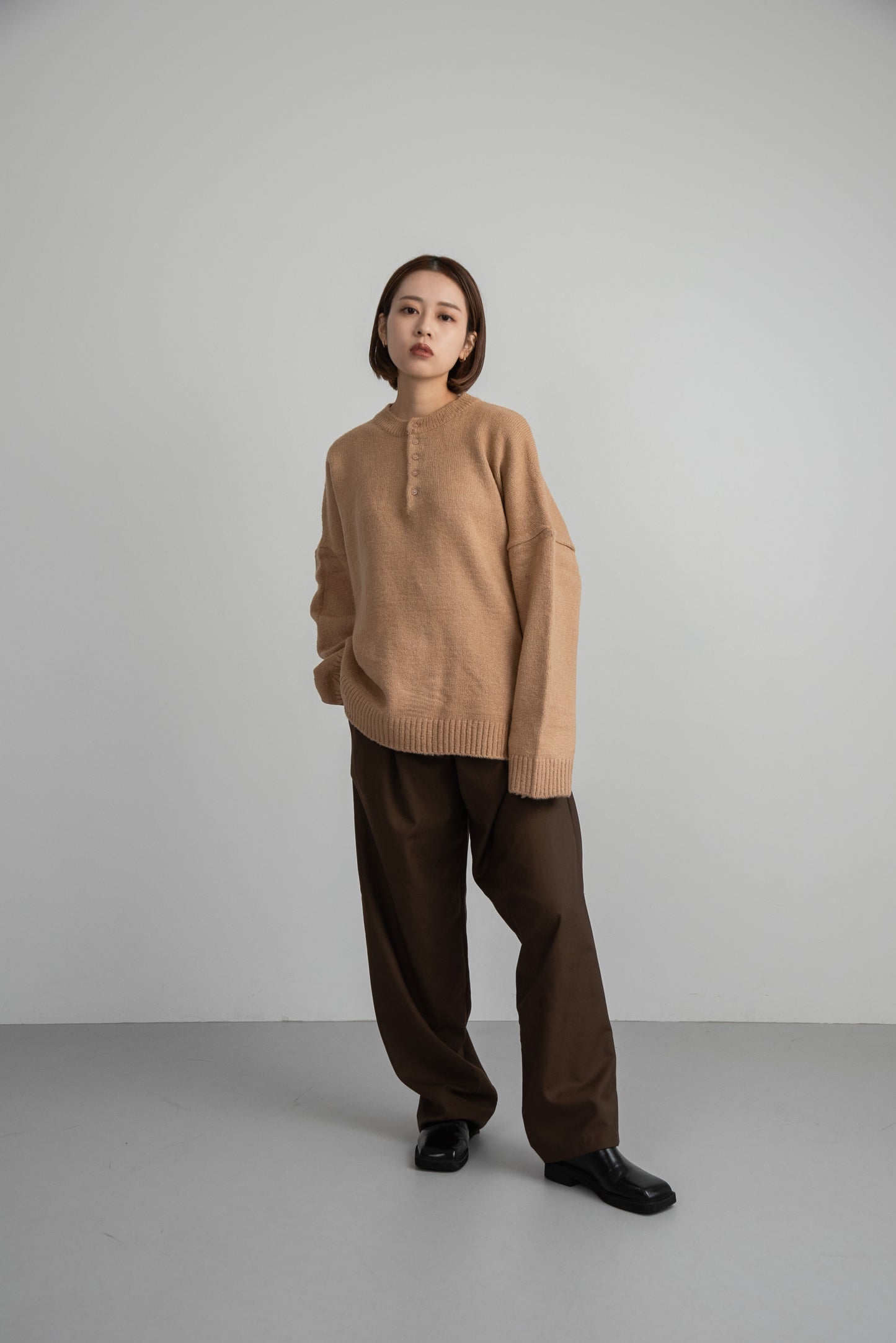front button loose over knit