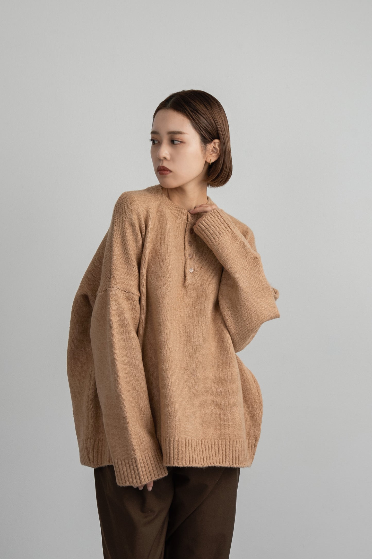 front button loose over knit