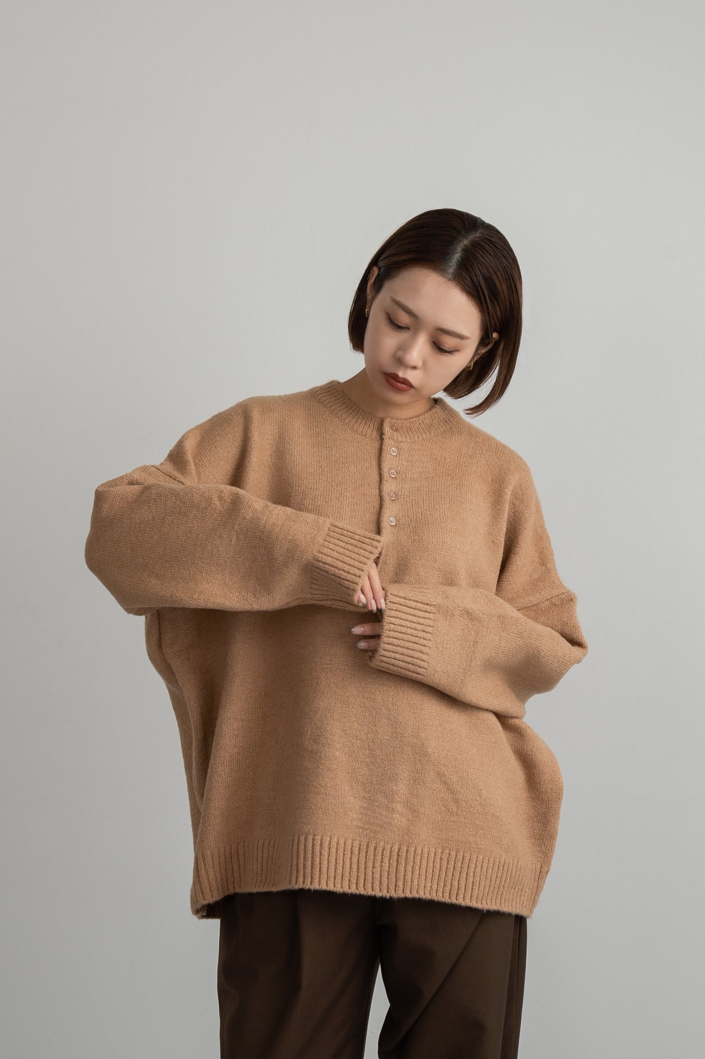 front button loose over knit