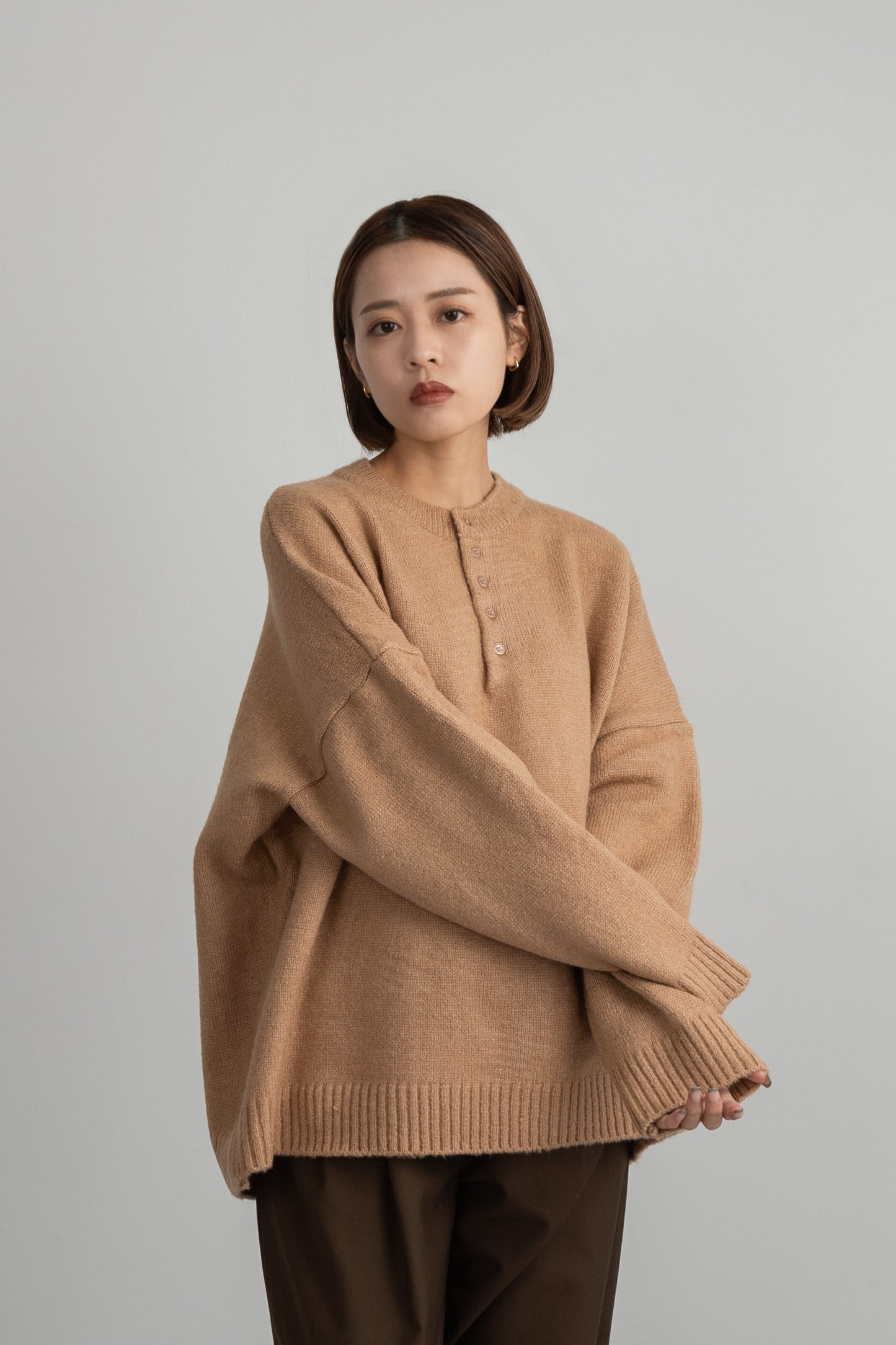 front button loose over knit