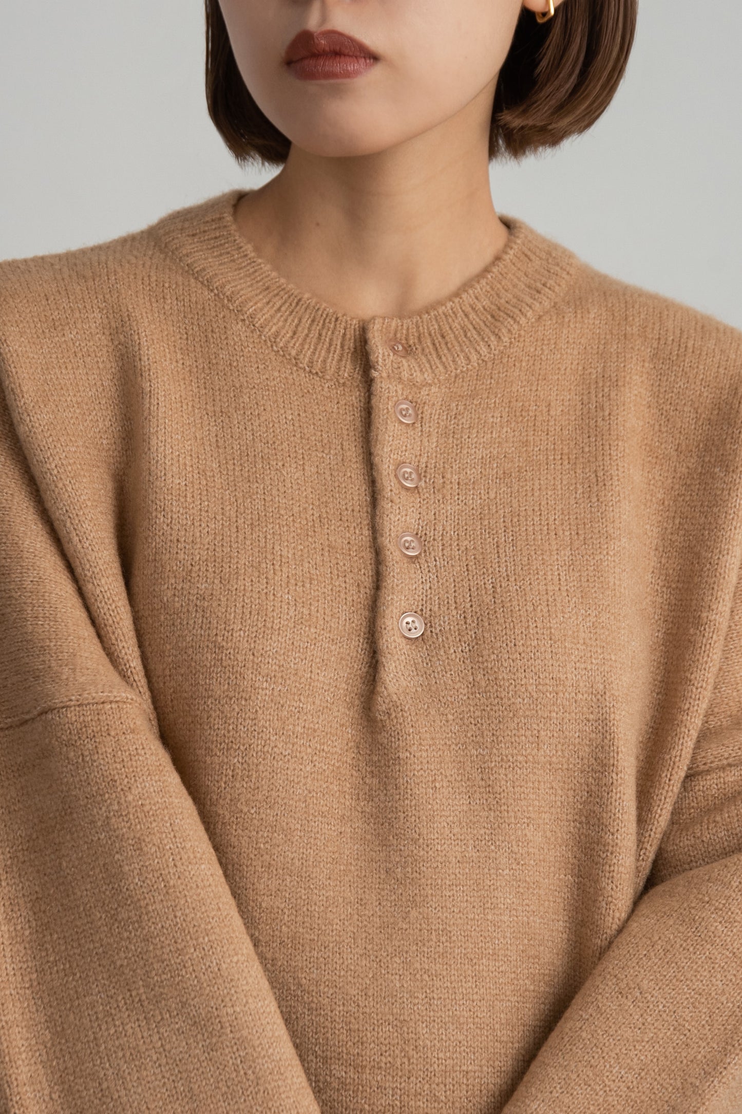 front button loose over knit