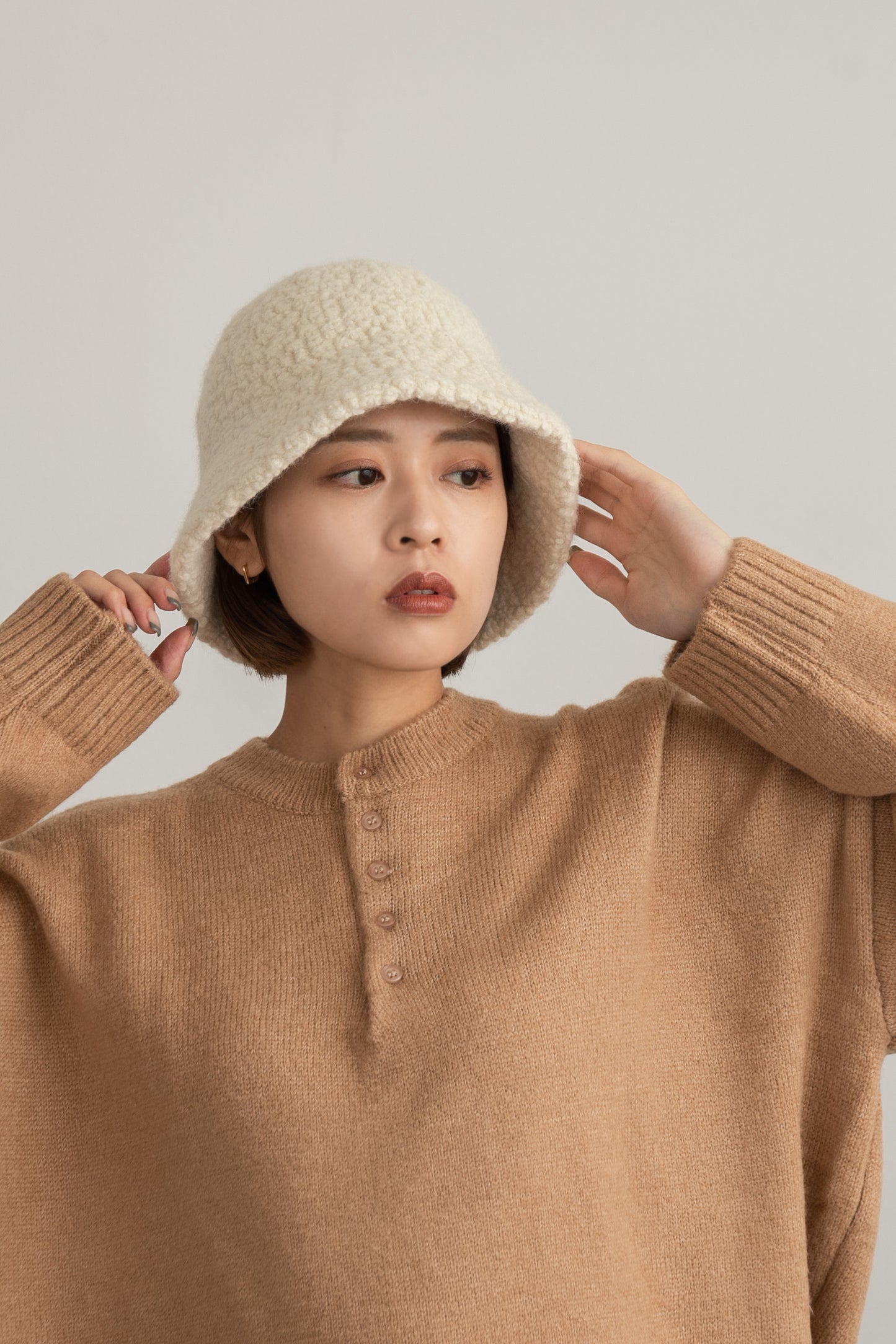 front button loose over knit
