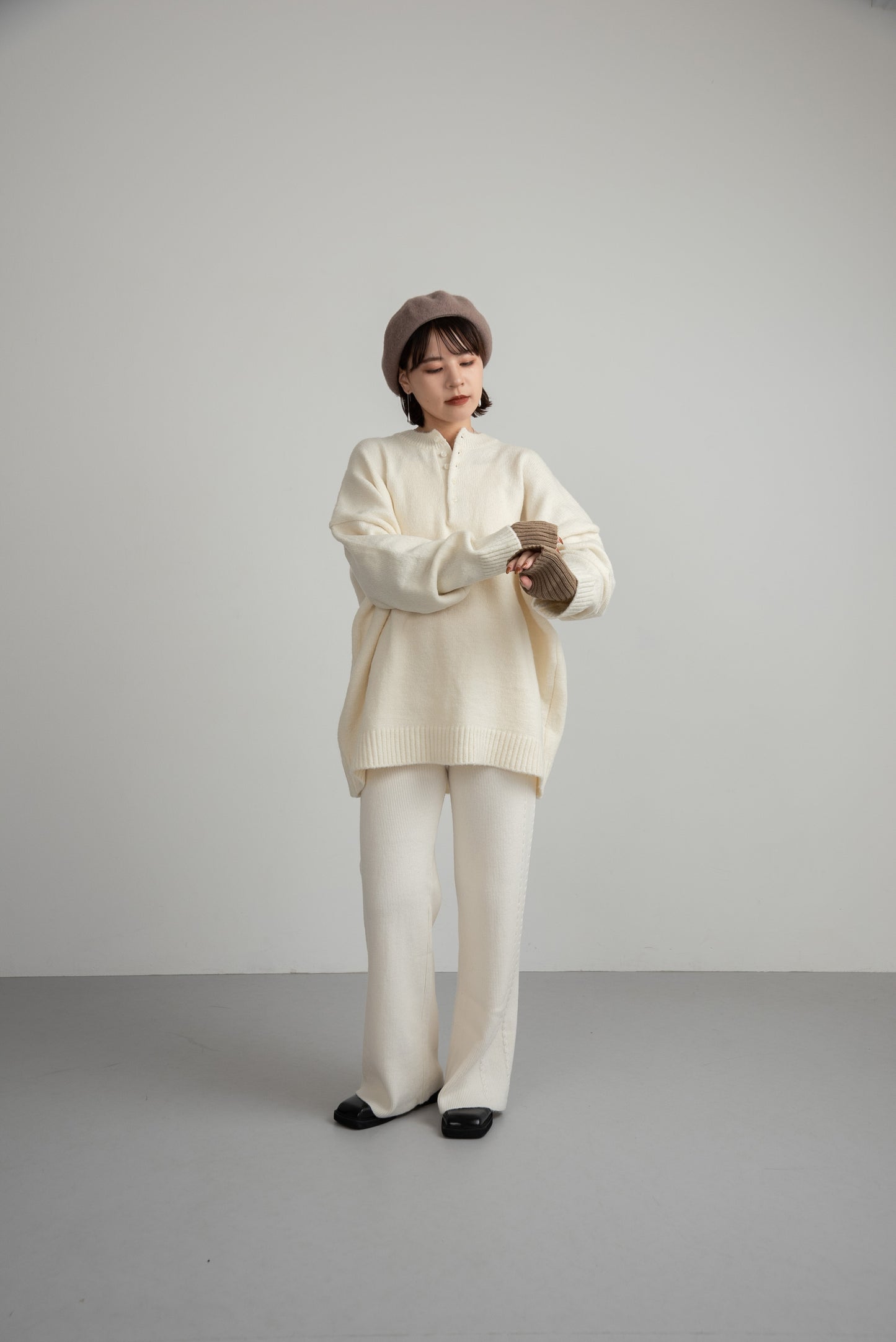 front button loose over knit