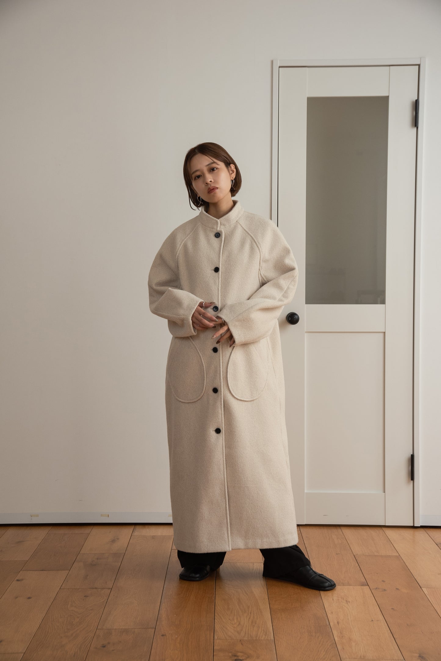 pocket point stand neck coat