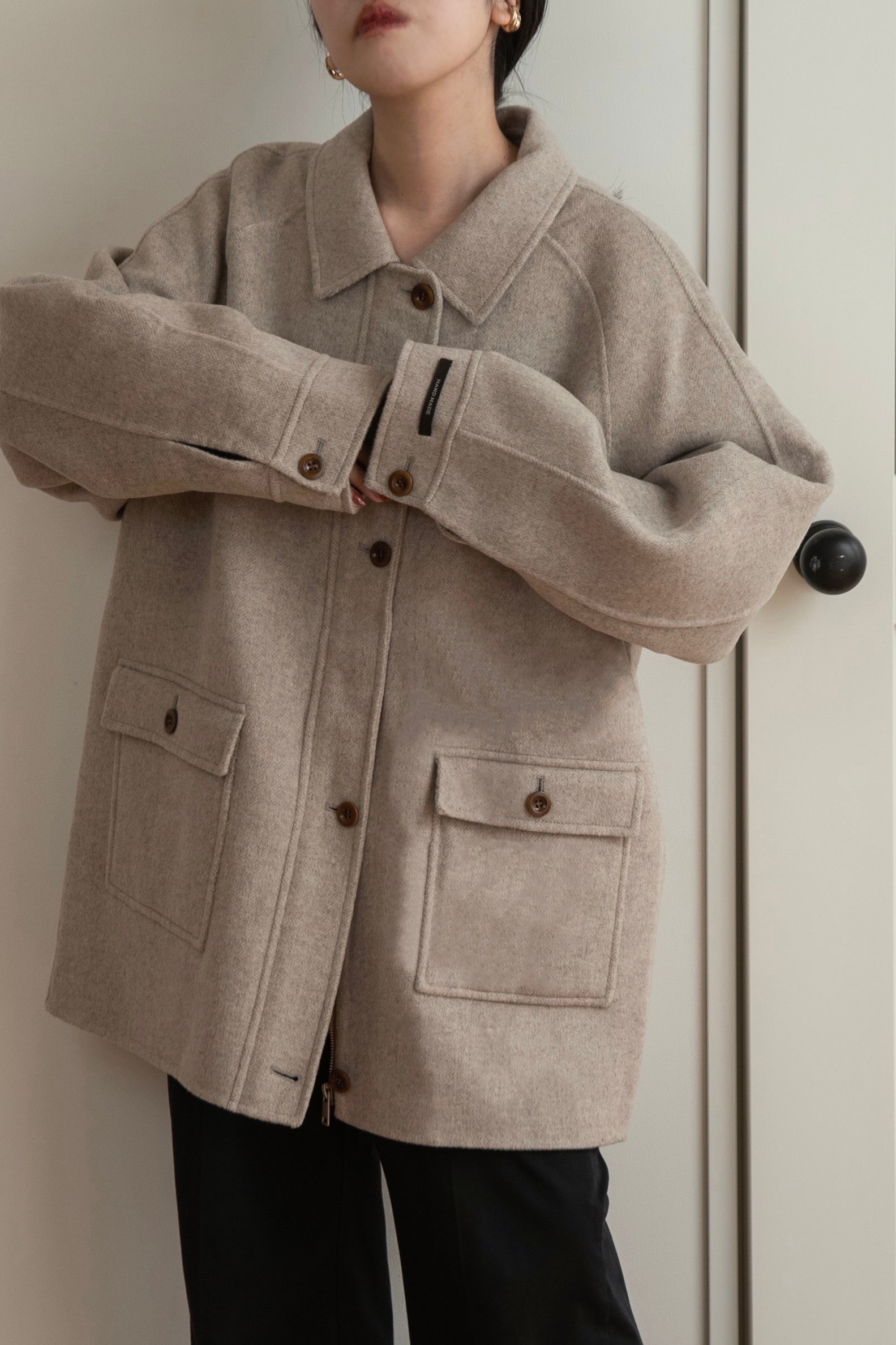 handmade wool soutien collar coat – eim online（エイム オンライン）