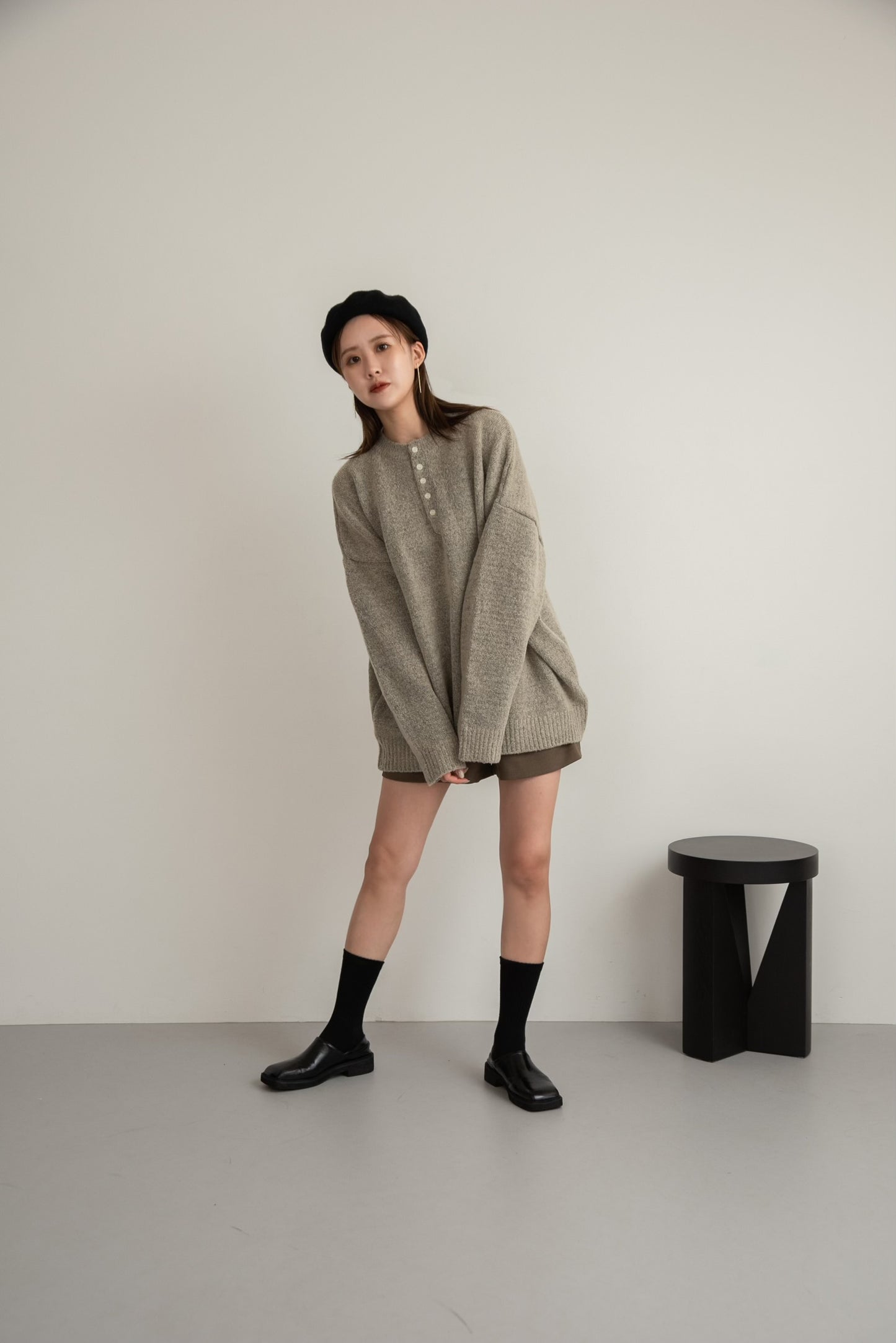 front button loose over knit