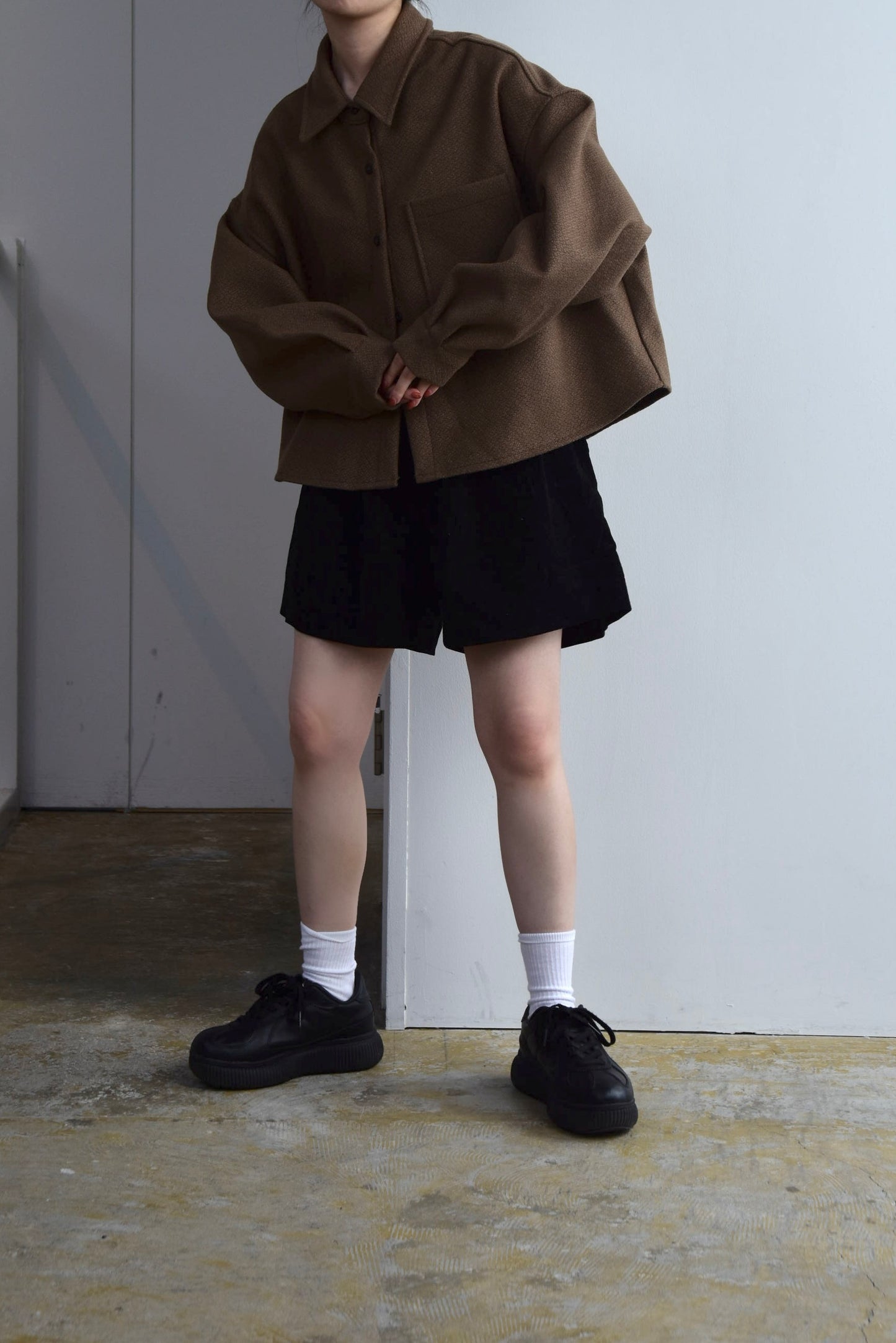 corduroy string half pants