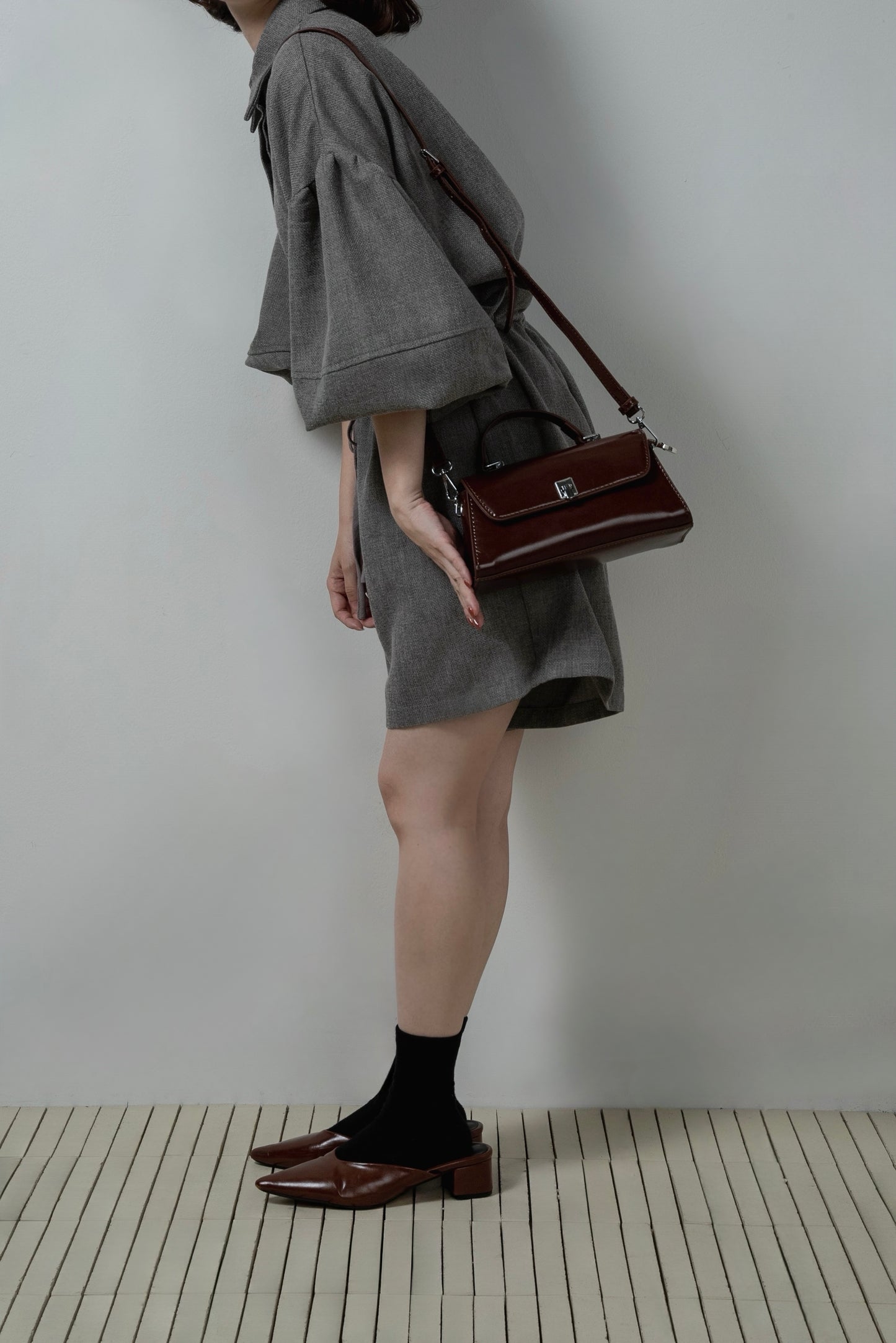 2way square buckle point bag
