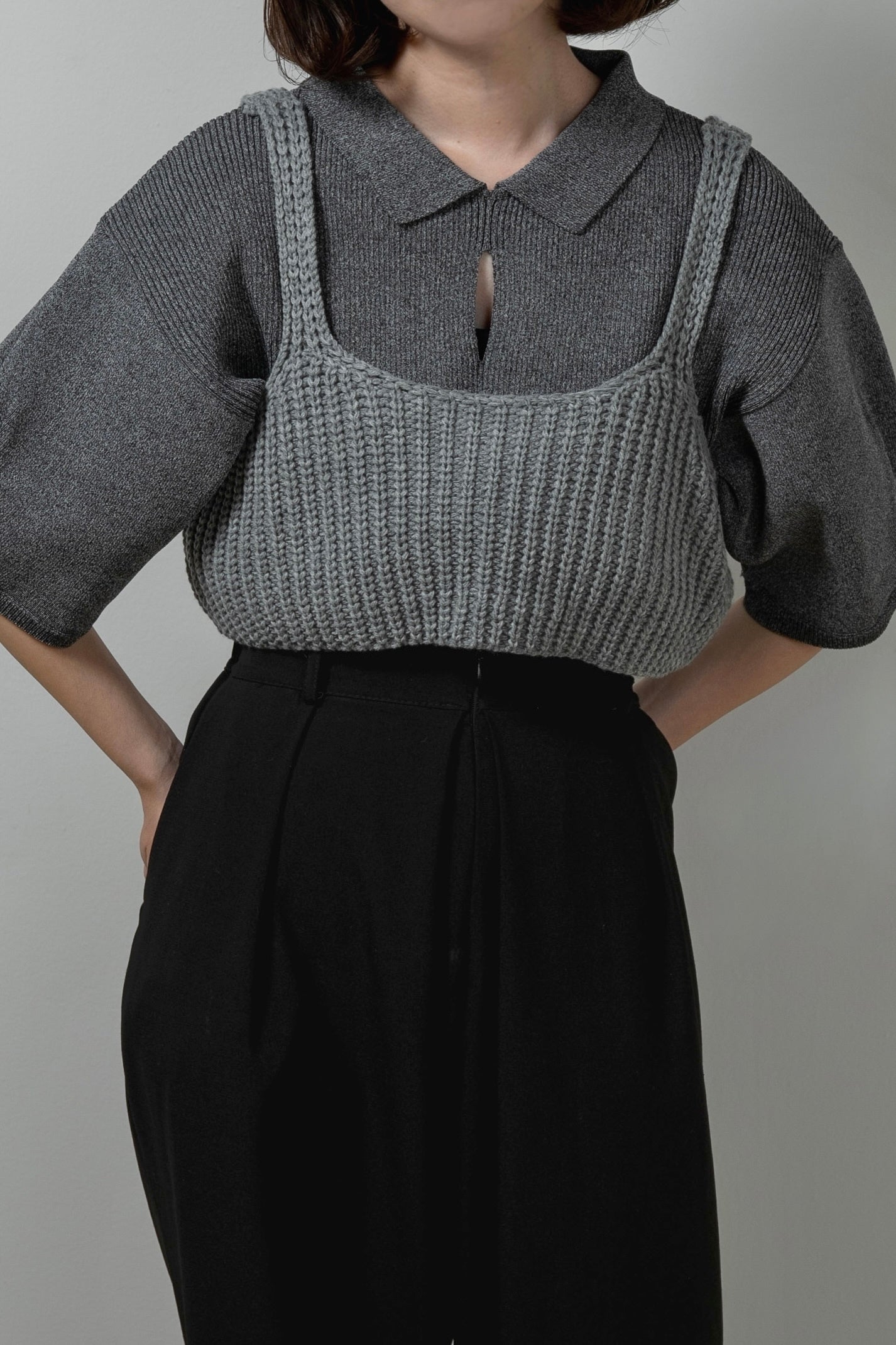 chunky like set knit bustier