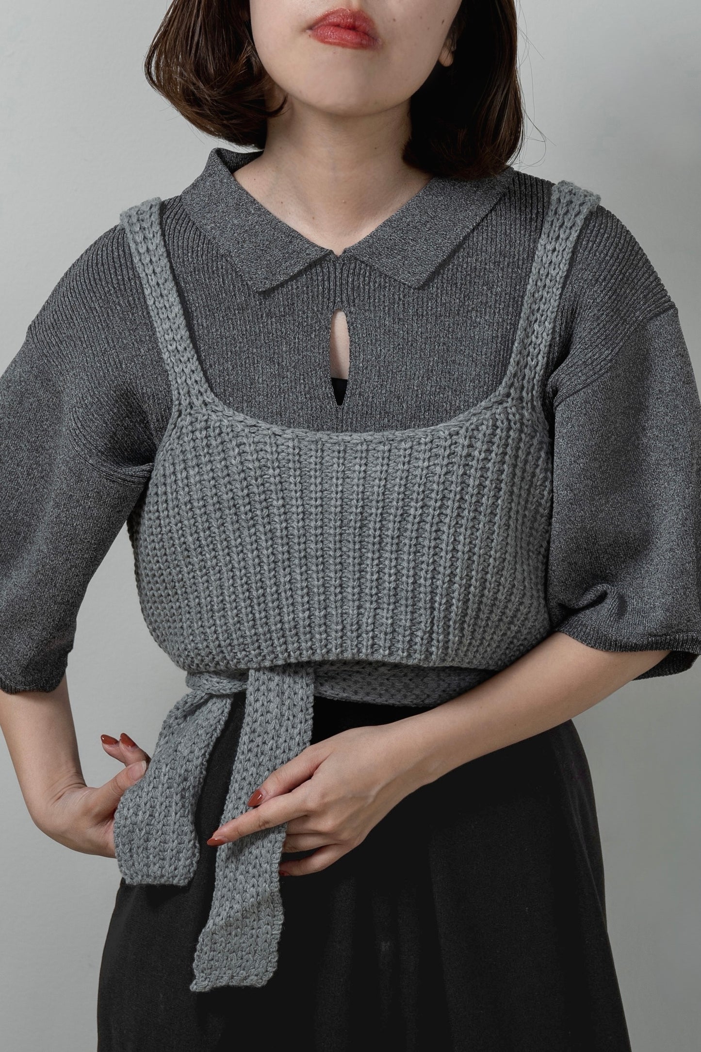 chunky like set knit bustier