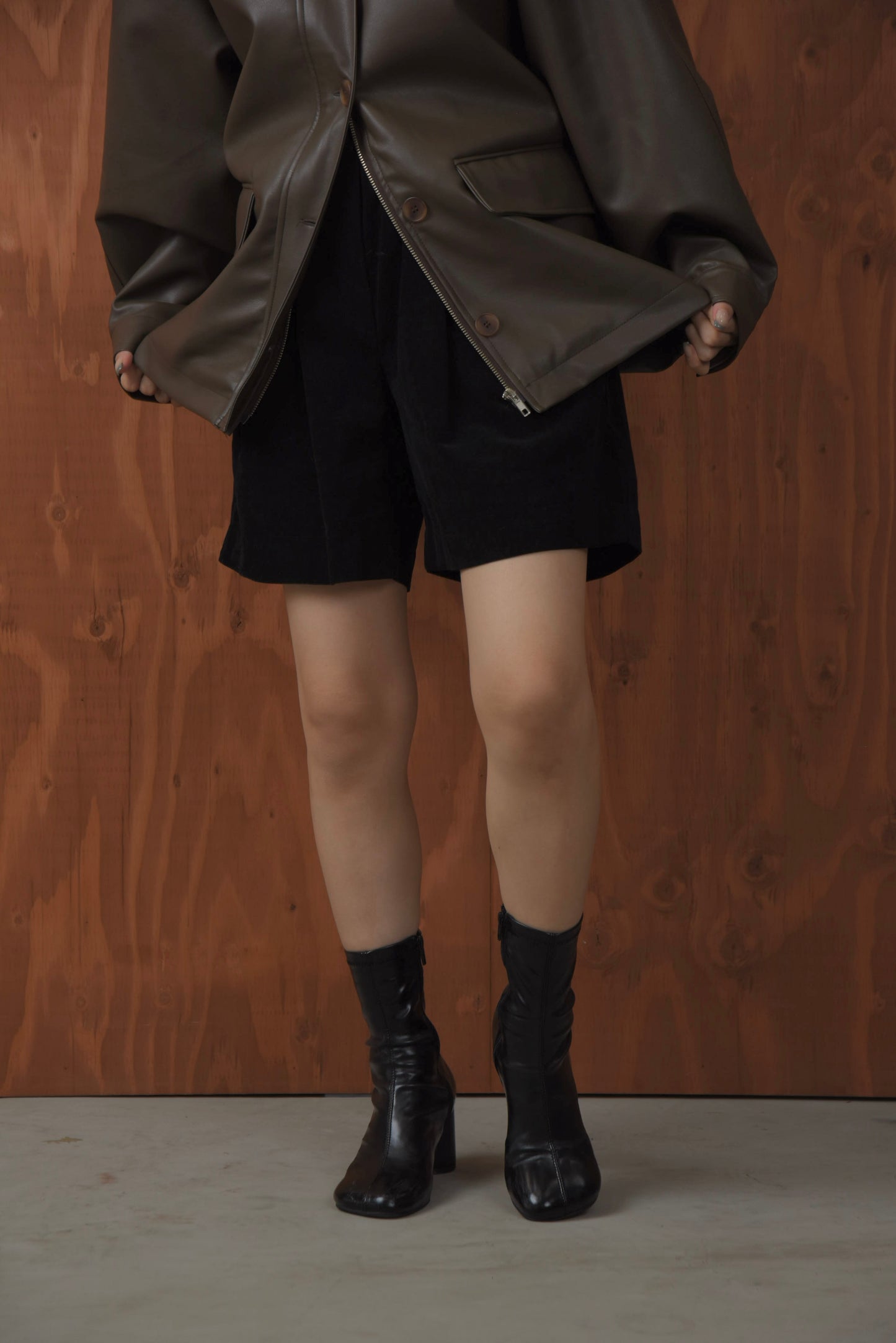 corduroy string half pants