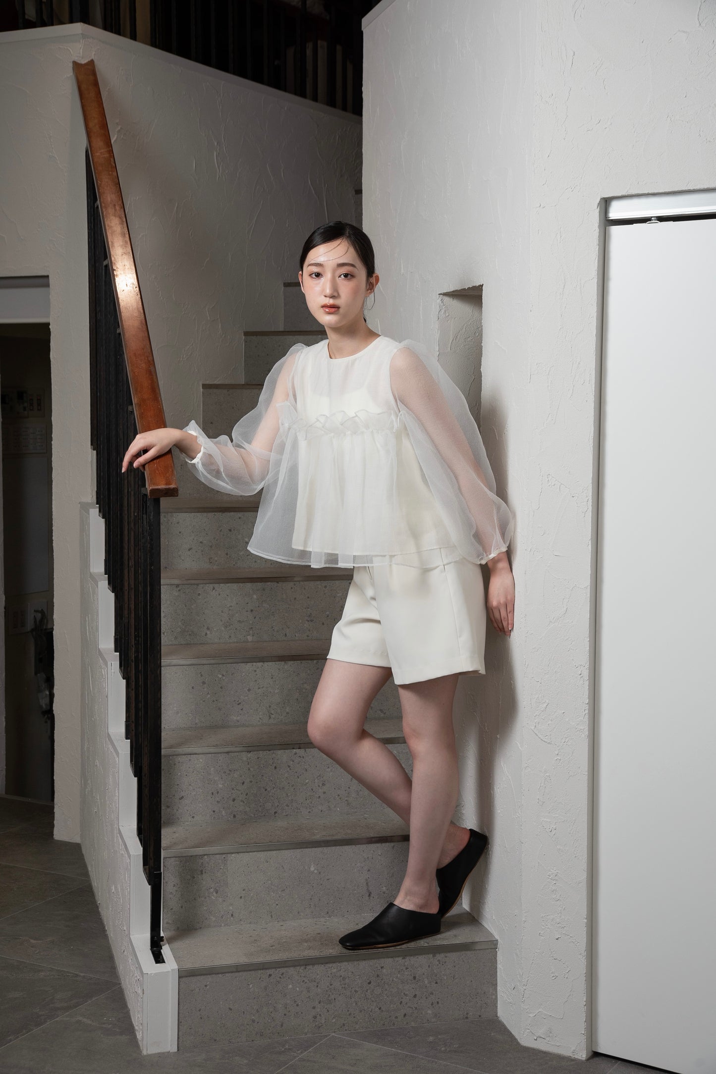 organdy flare blouse