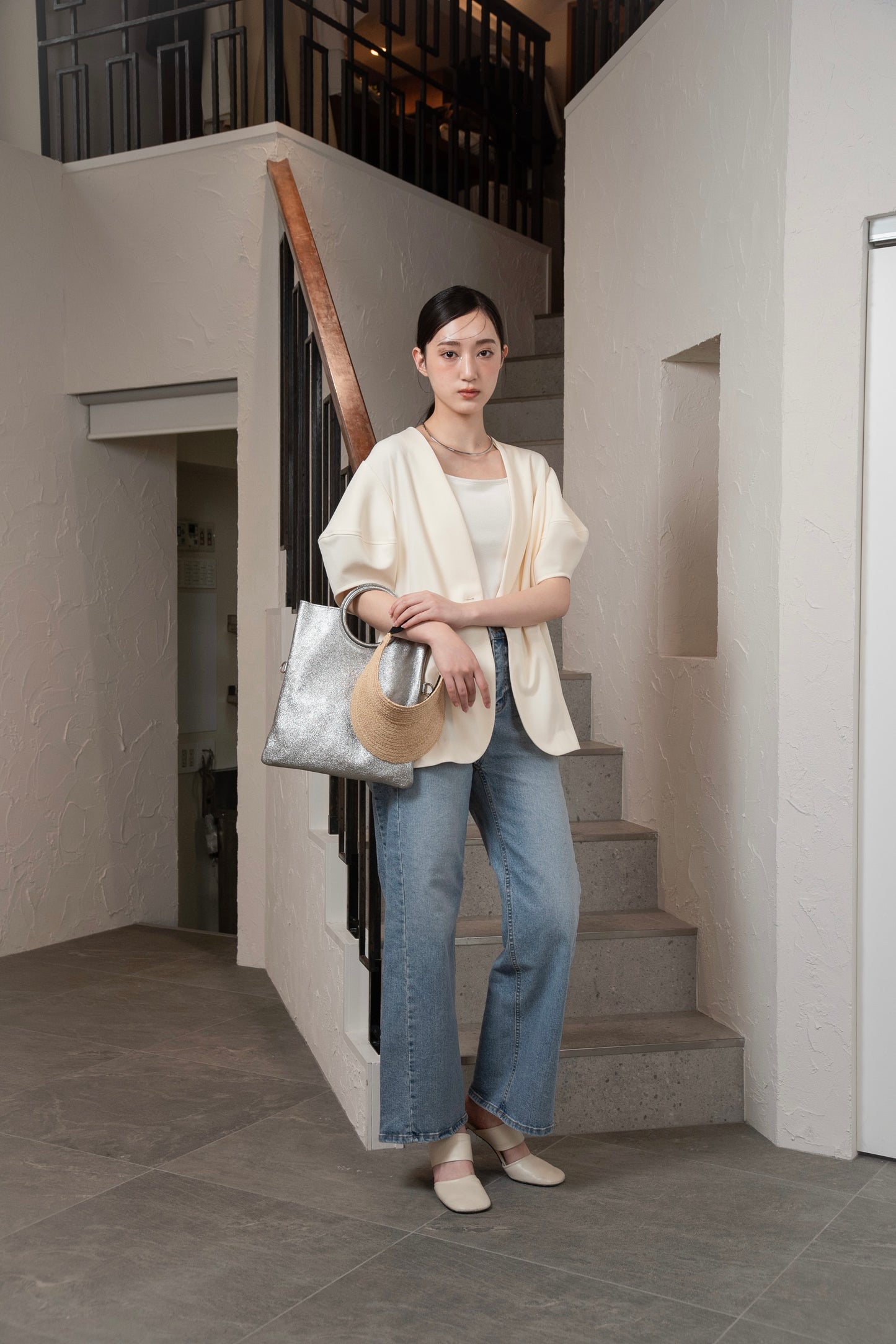 puff sleeve no collar jacket