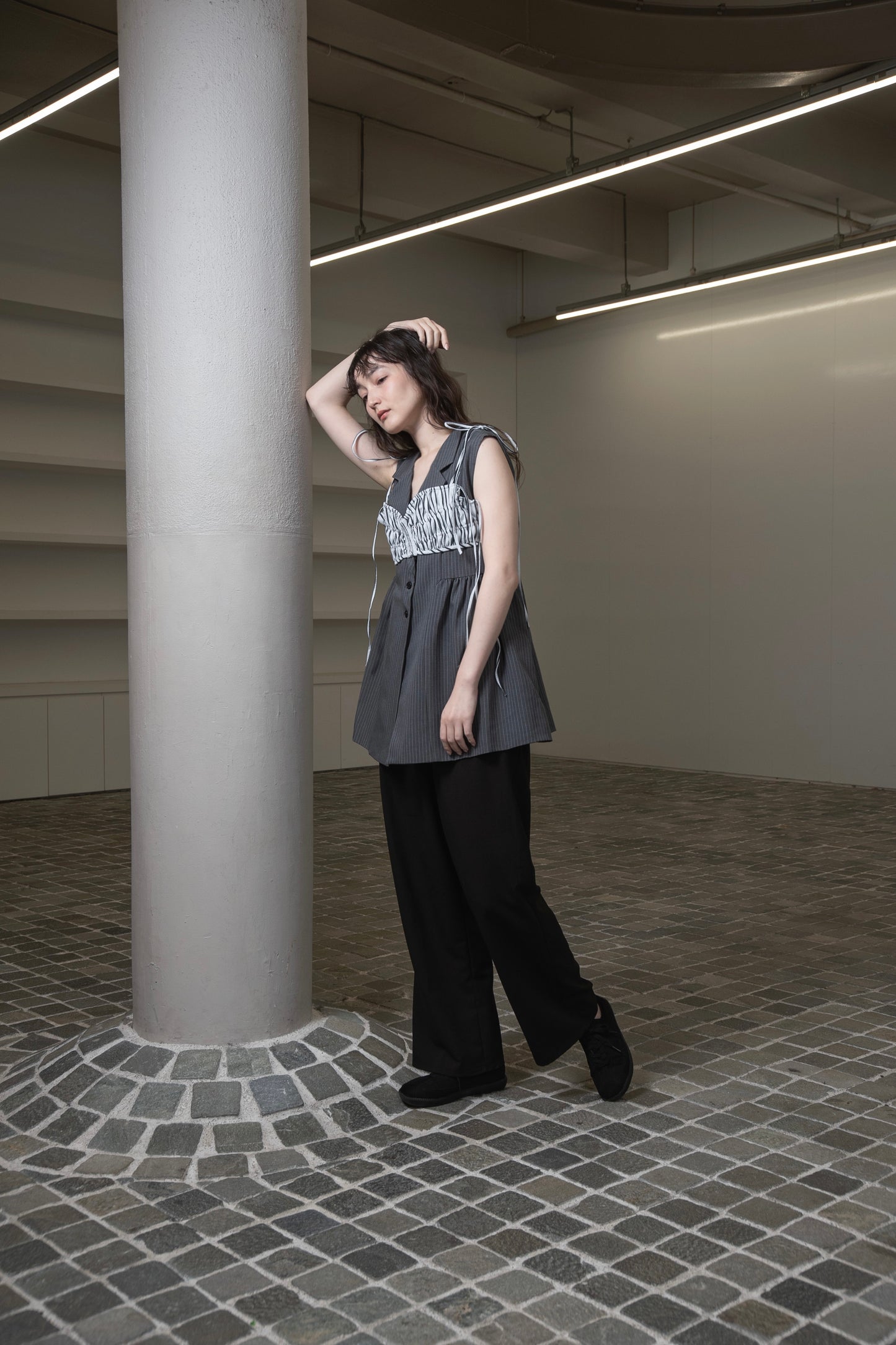 peplum button accent vest