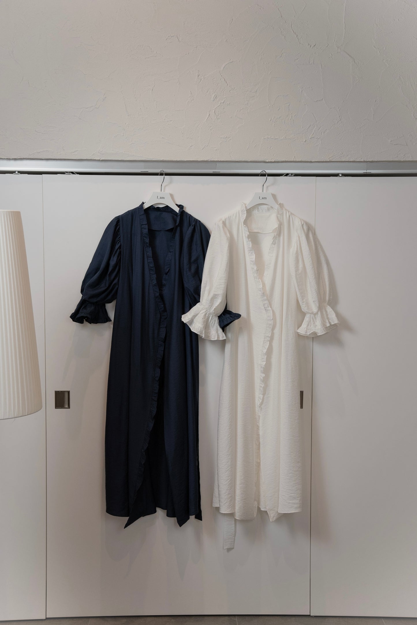 puff sleeve frill cotton like gown