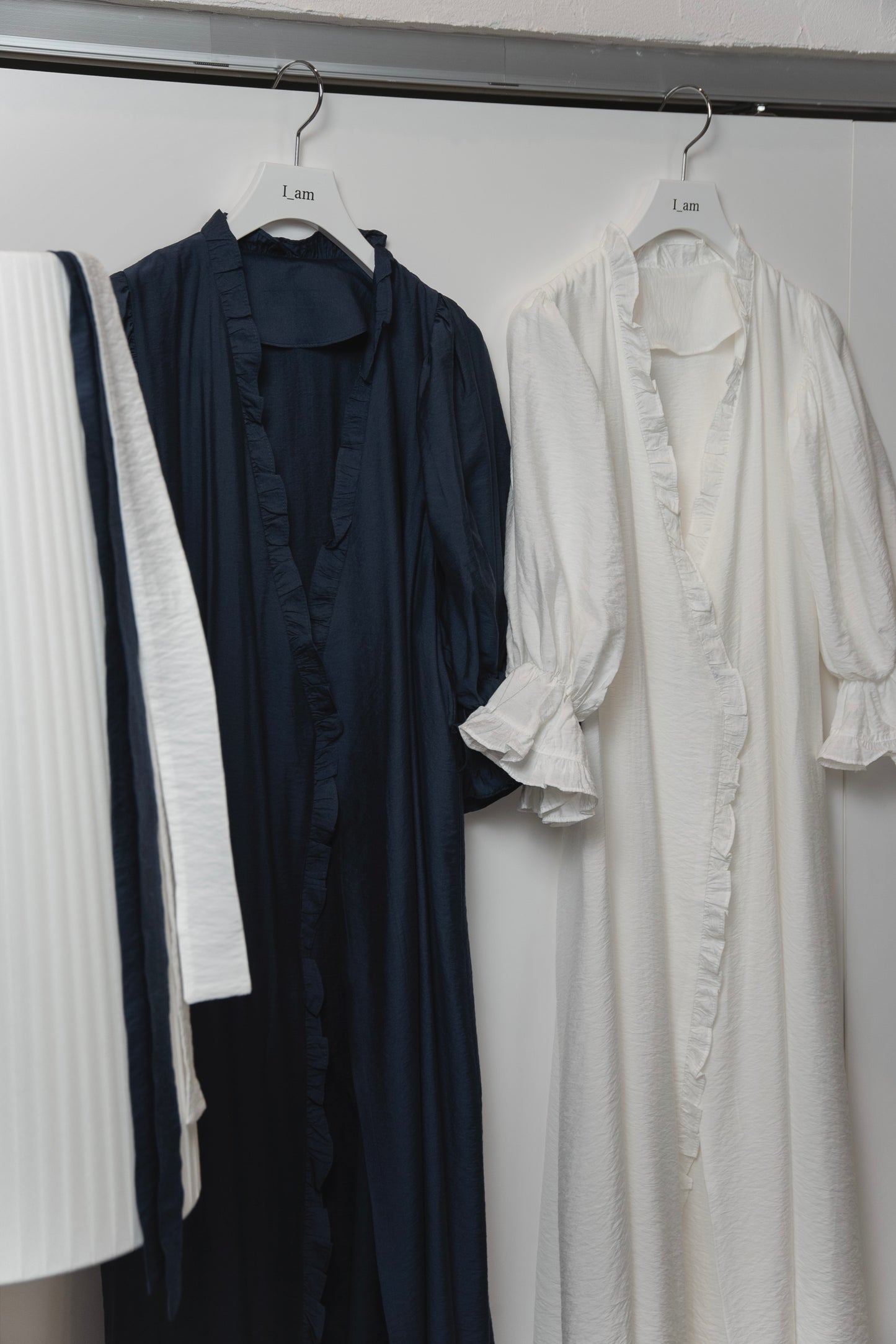 puff sleeve frill cotton like gown