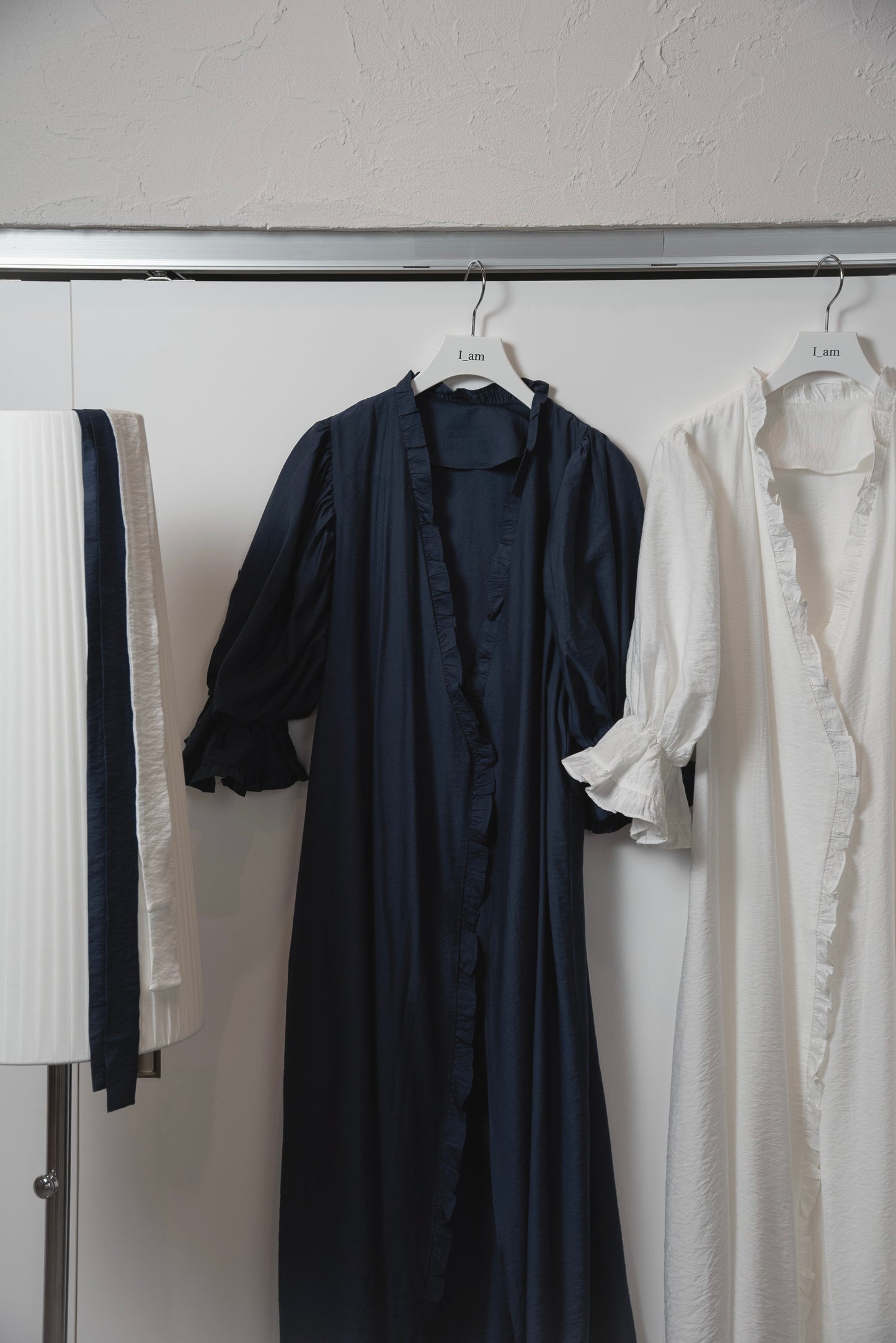 puff sleeve frill cotton like gown