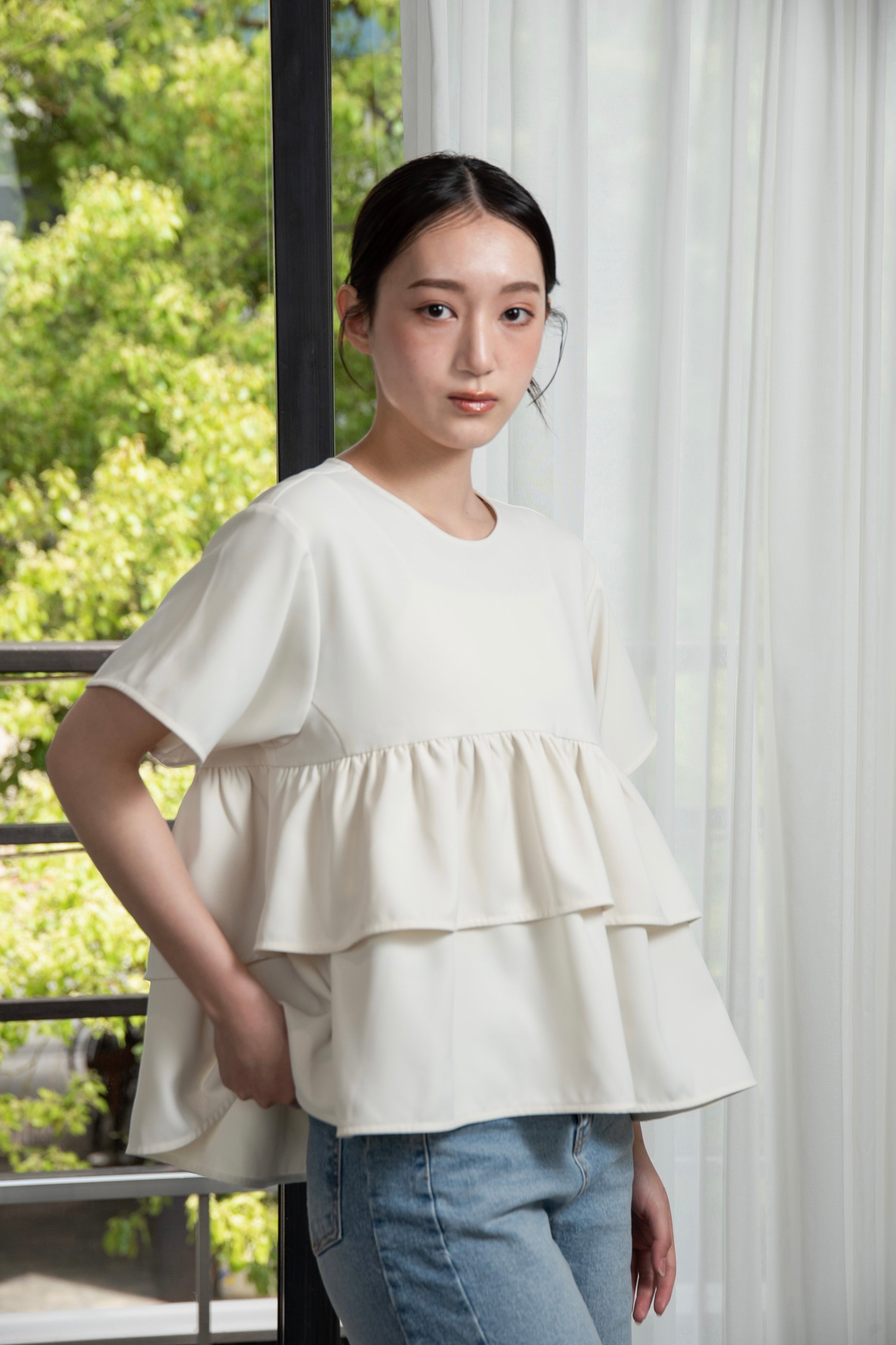 【お1人様1点限り】 – tops frill double eim オンライン） online（エイム トップス