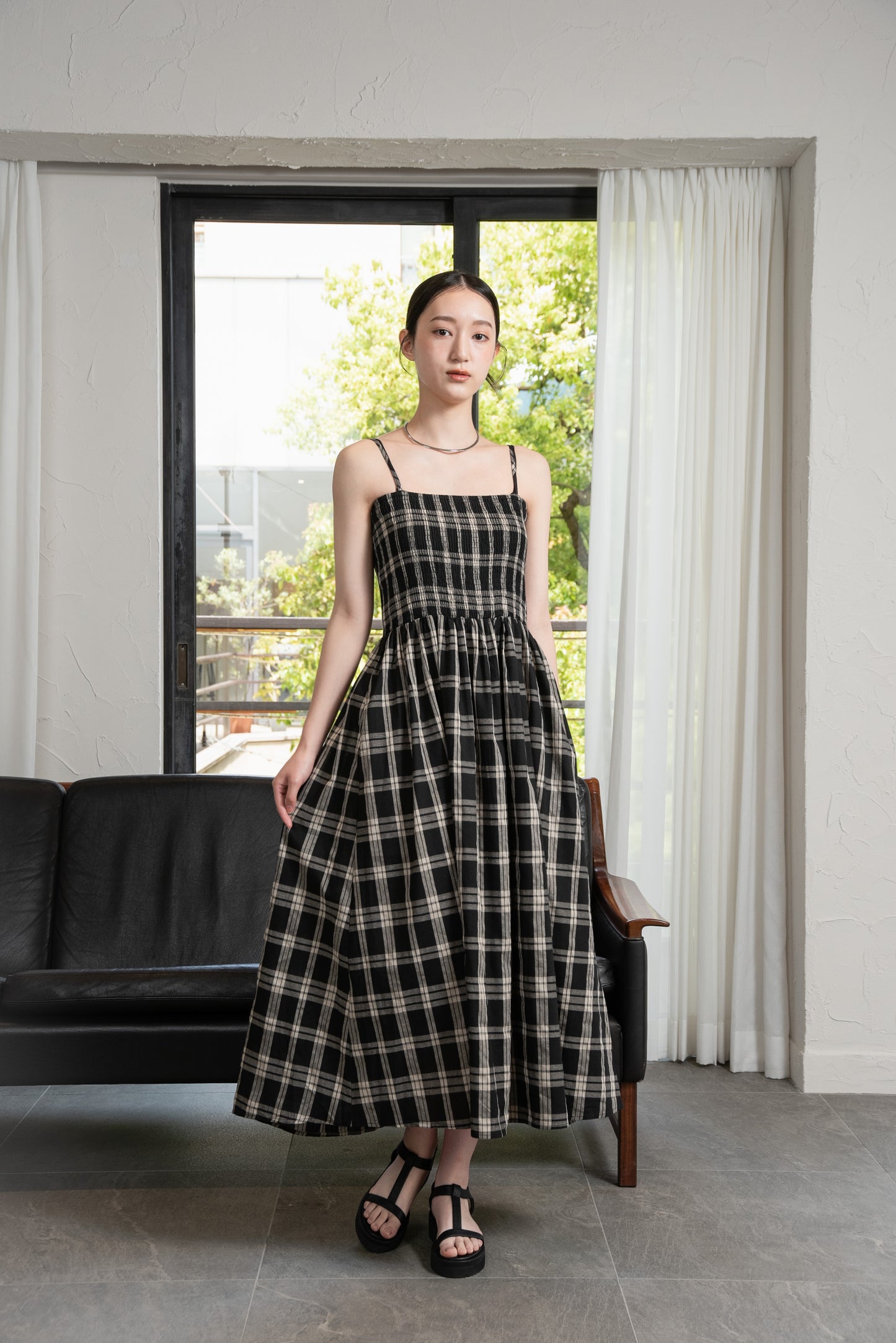 check cami dress