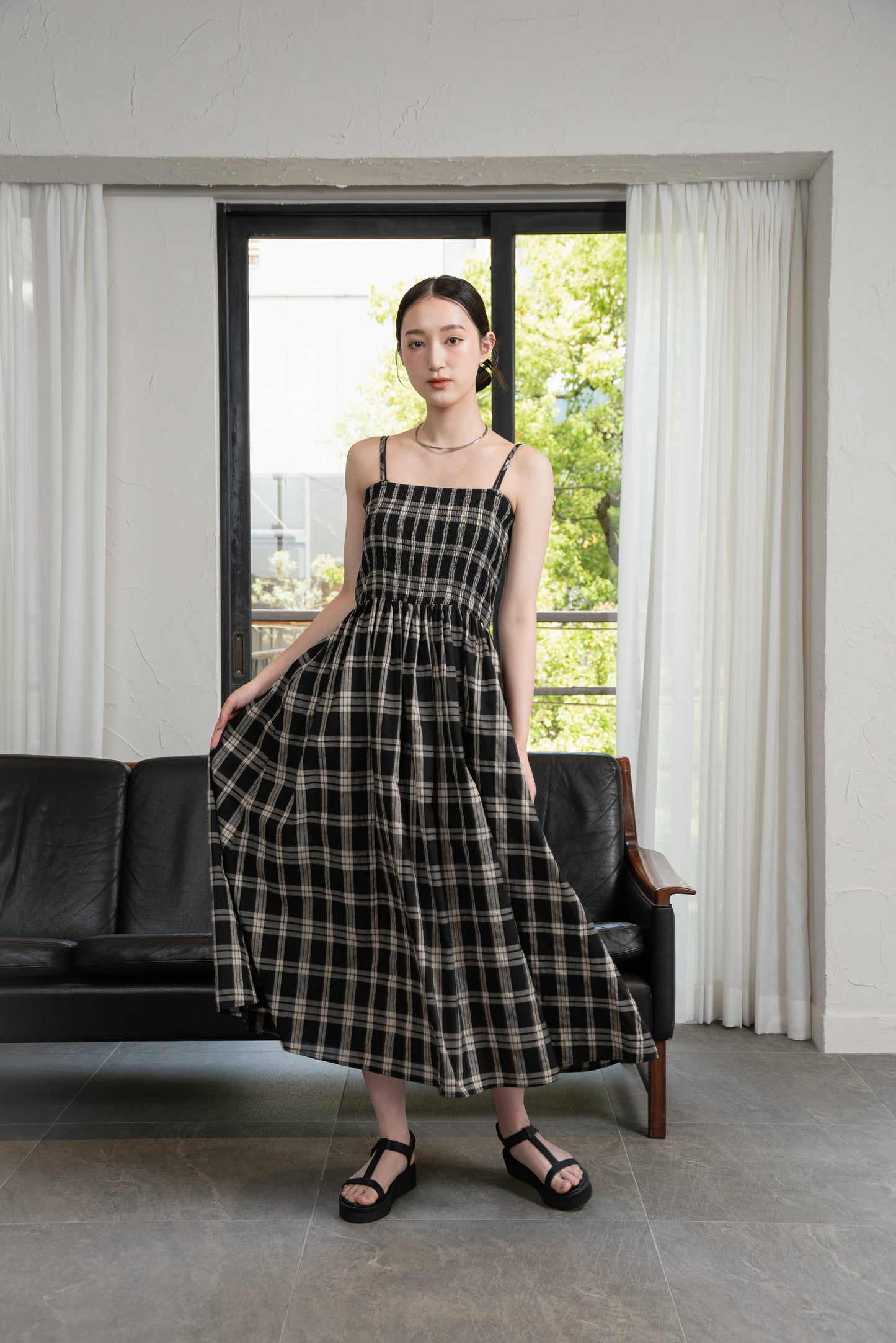check cami dress