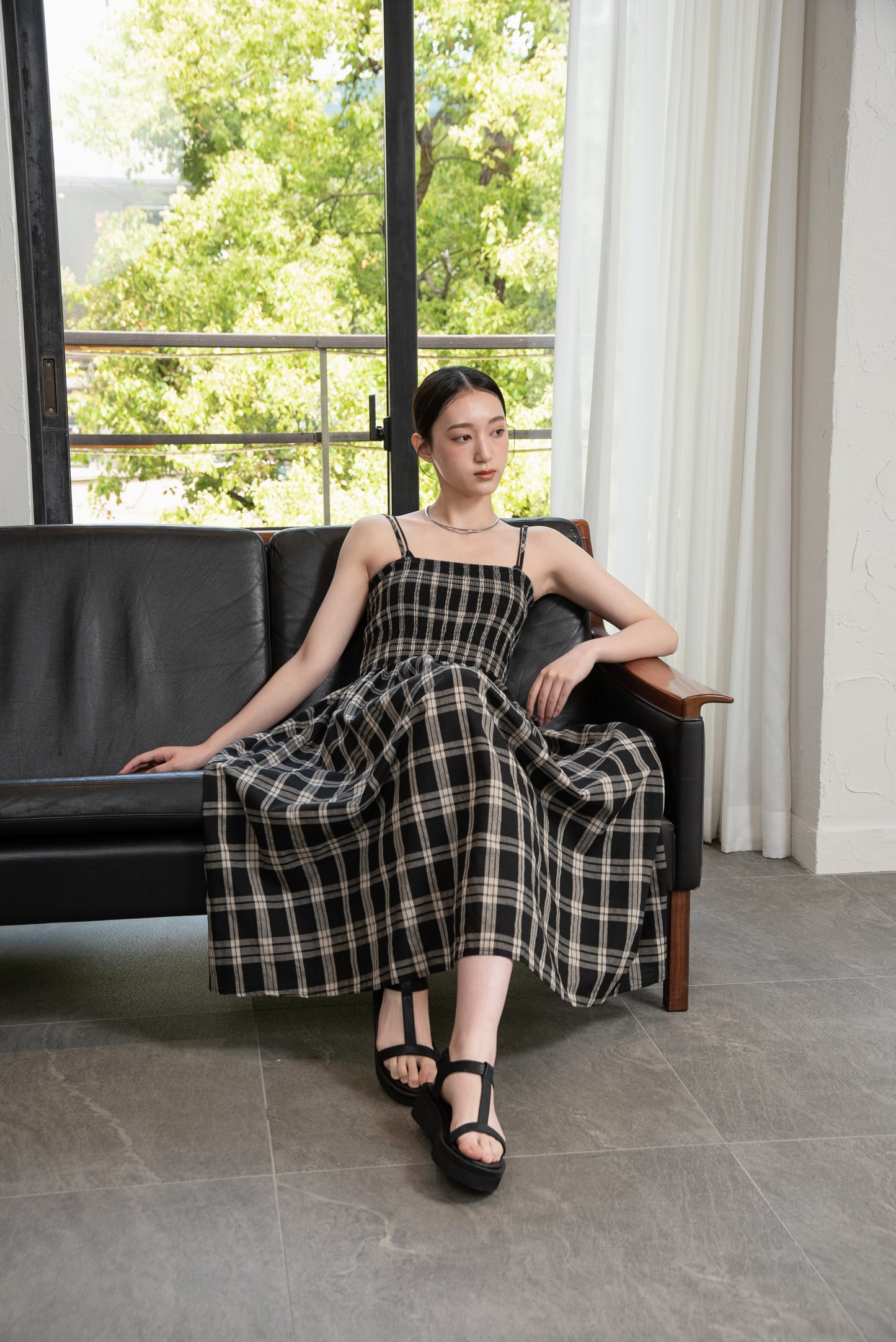 check cami dress